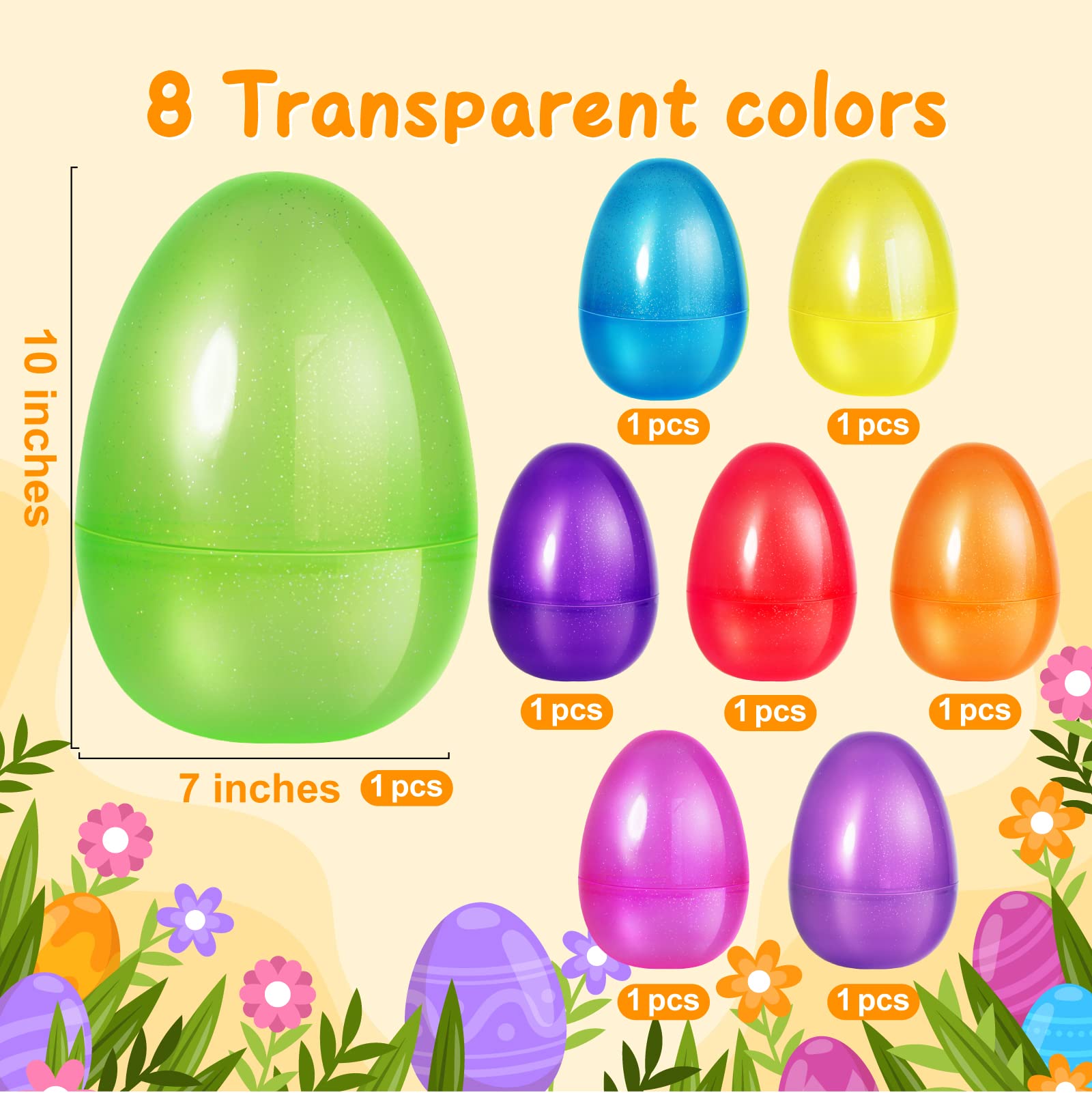 Foto 4 pulgar | Huevos De Pascua Shemira, 8 Unidades, 25 Cm, Gigantes, De Plástico, Rellenables - Venta Internacional.