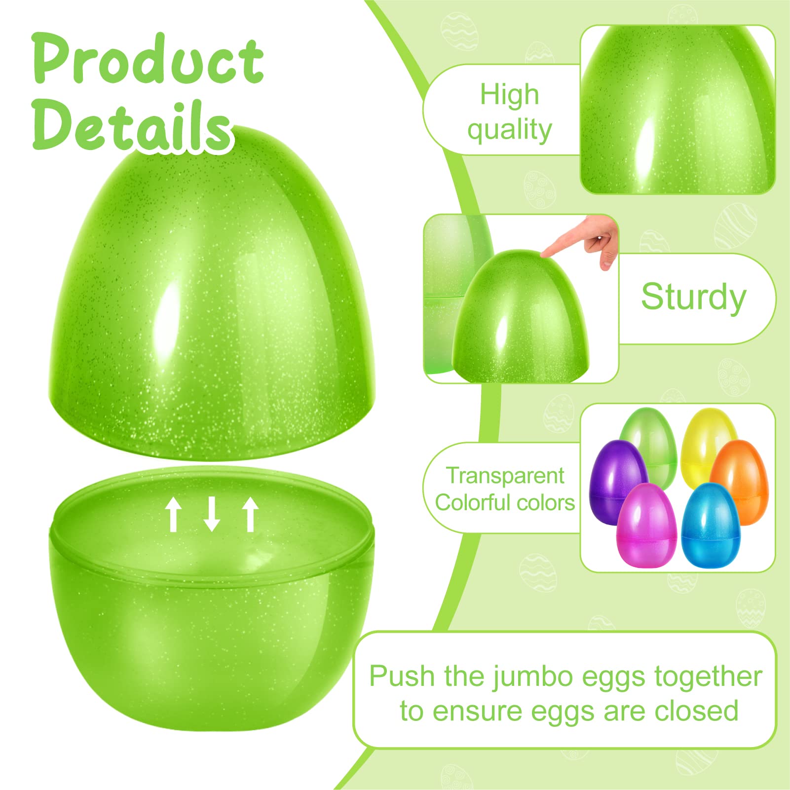 Foto 5 pulgar | Huevos De Pascua Shemira, 8 Unidades, 25 Cm, Gigantes, De Plástico, Rellenables - Venta Internacional.