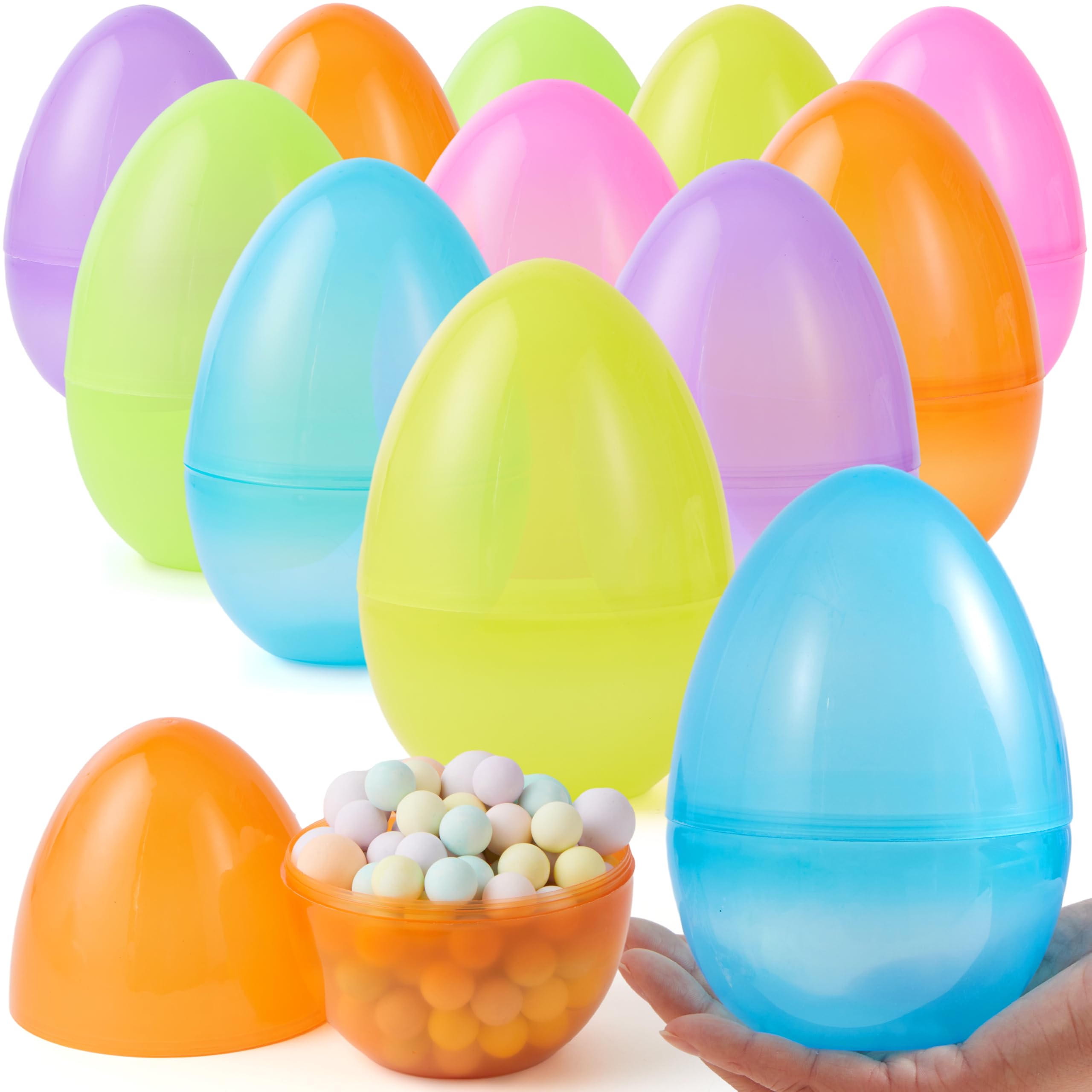 Foto 2 pulgar | Huevos De Pascua Joyin, 12 Unidades, Grandes, Transparentes, 15 Cm, Rellenables Con Juguetes - Venta Internacional.