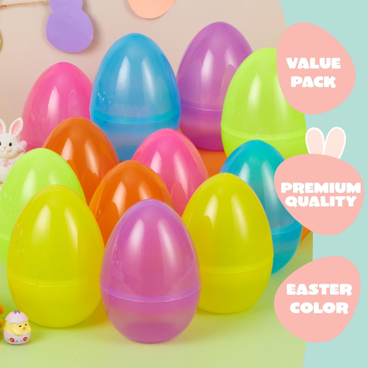 Foto 4 pulgar | Huevos De Pascua Joyin, 12 Unidades, Grandes, Transparentes, 15 Cm, Rellenables Con Juguetes - Venta Internacional.