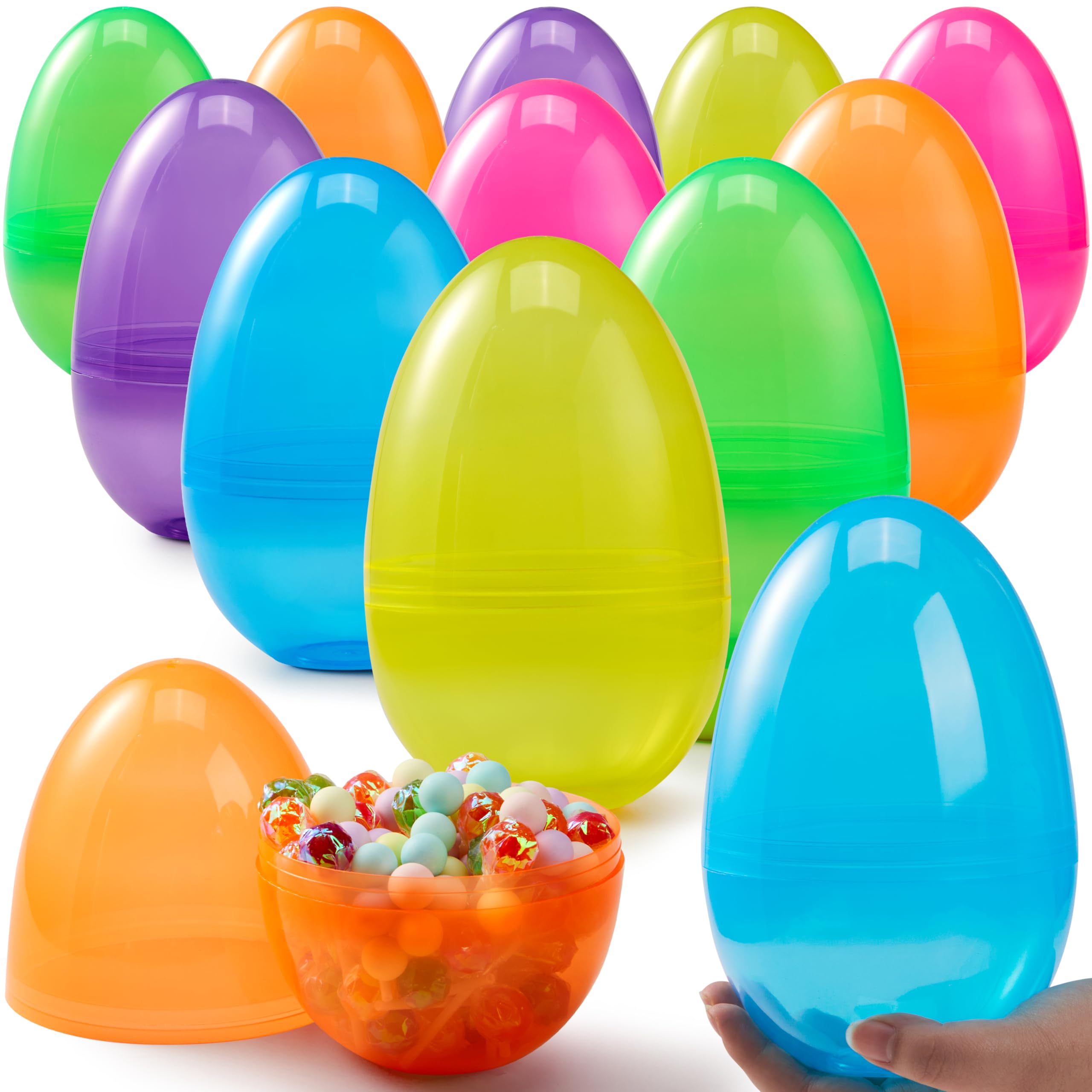 Foto 2 pulgar | Huevos De Pascua Gigantes De Plástico Joyin De 7 Pulgadas, 6 Unidades, Colores Transparentes - Venta Internacional.