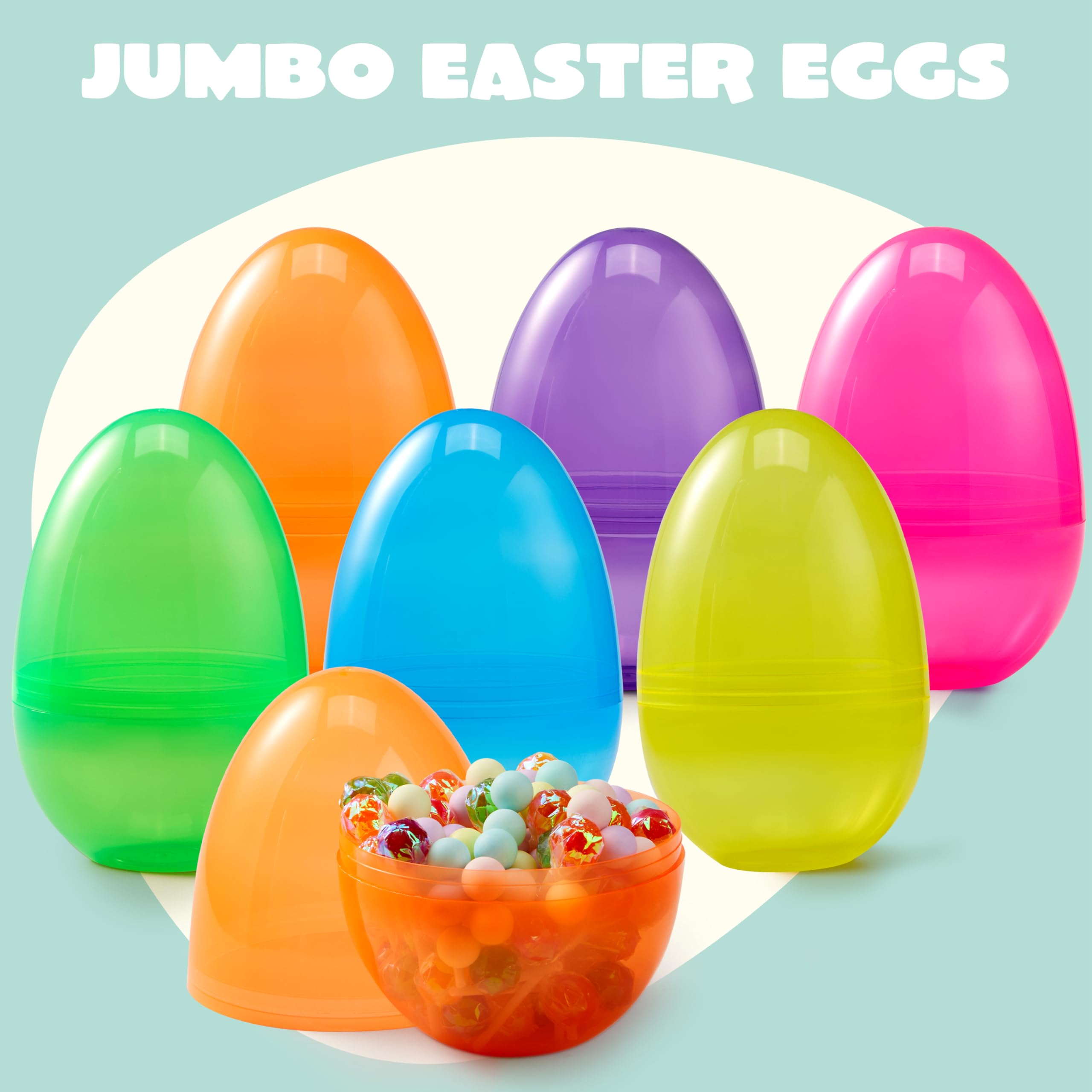 Foto 3 pulgar | Huevos De Pascua Gigantes De Plástico Joyin De 7 Pulgadas, 6 Unidades, Colores Transparentes - Venta Internacional.