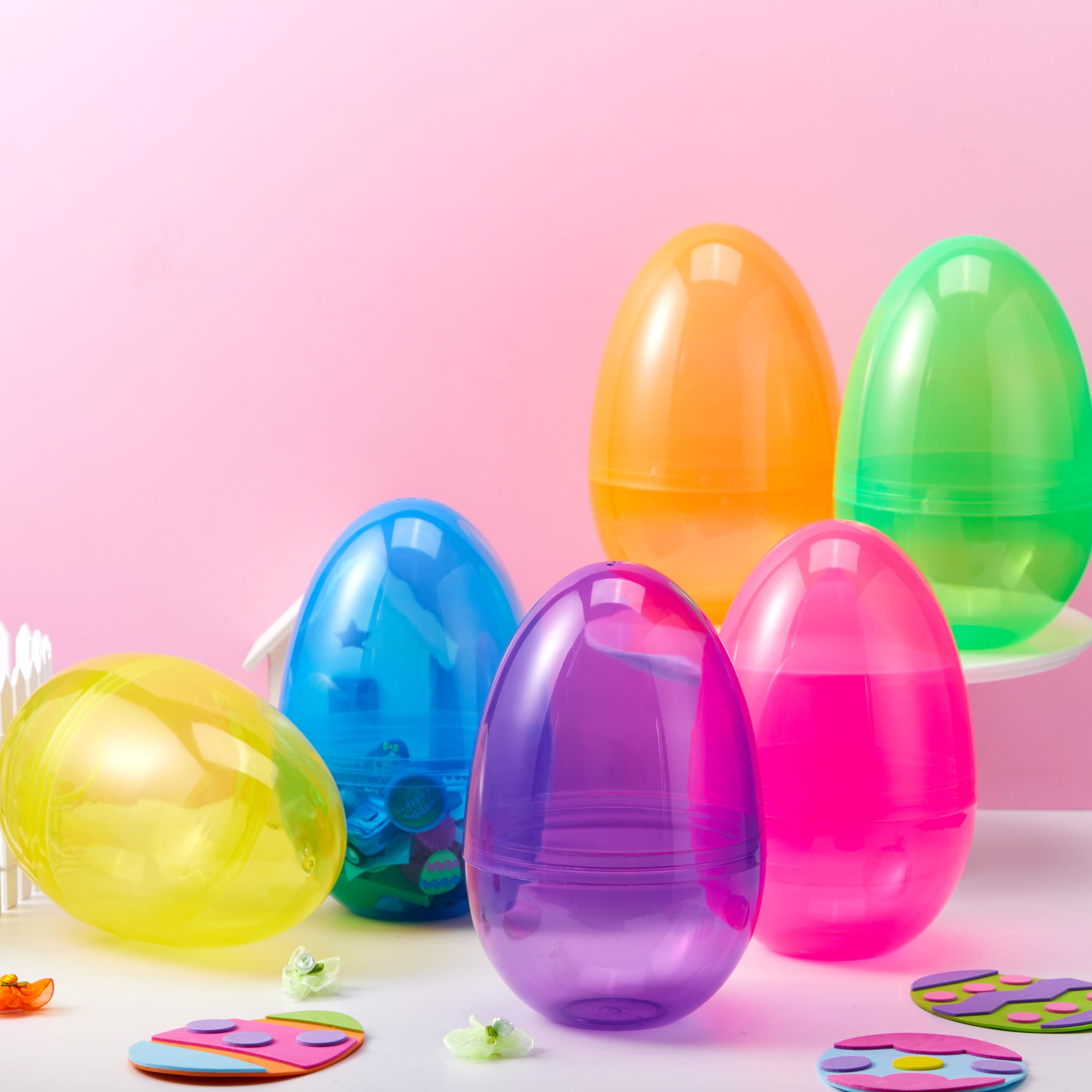 Foto 8 pulgar | Huevos De Pascua Gigantes De Plástico Joyin De 7 Pulgadas, 6 Unidades, Colores Transparentes - Venta Internacional.