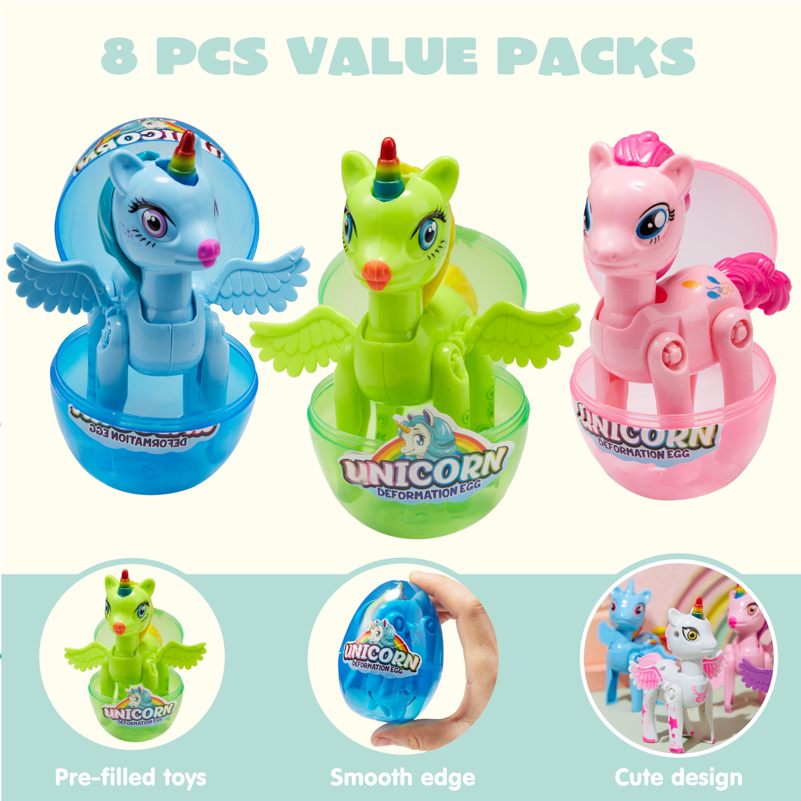 Foto 4 pulgar | Huevo De Pascua Joyin De 3,5 Ml Precargado Con Juguetes De Deformación De Unicornios - Venta Internacional.
