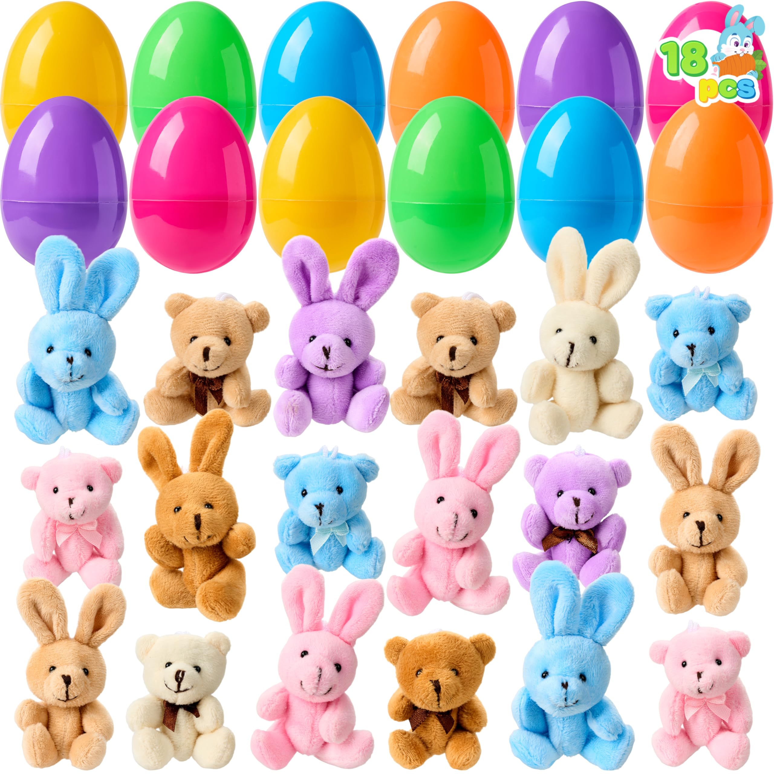 Huevos De Pascua Prerellenos Joyin Con Animales De Peluche, 18 Unidades - Venta Internacional.