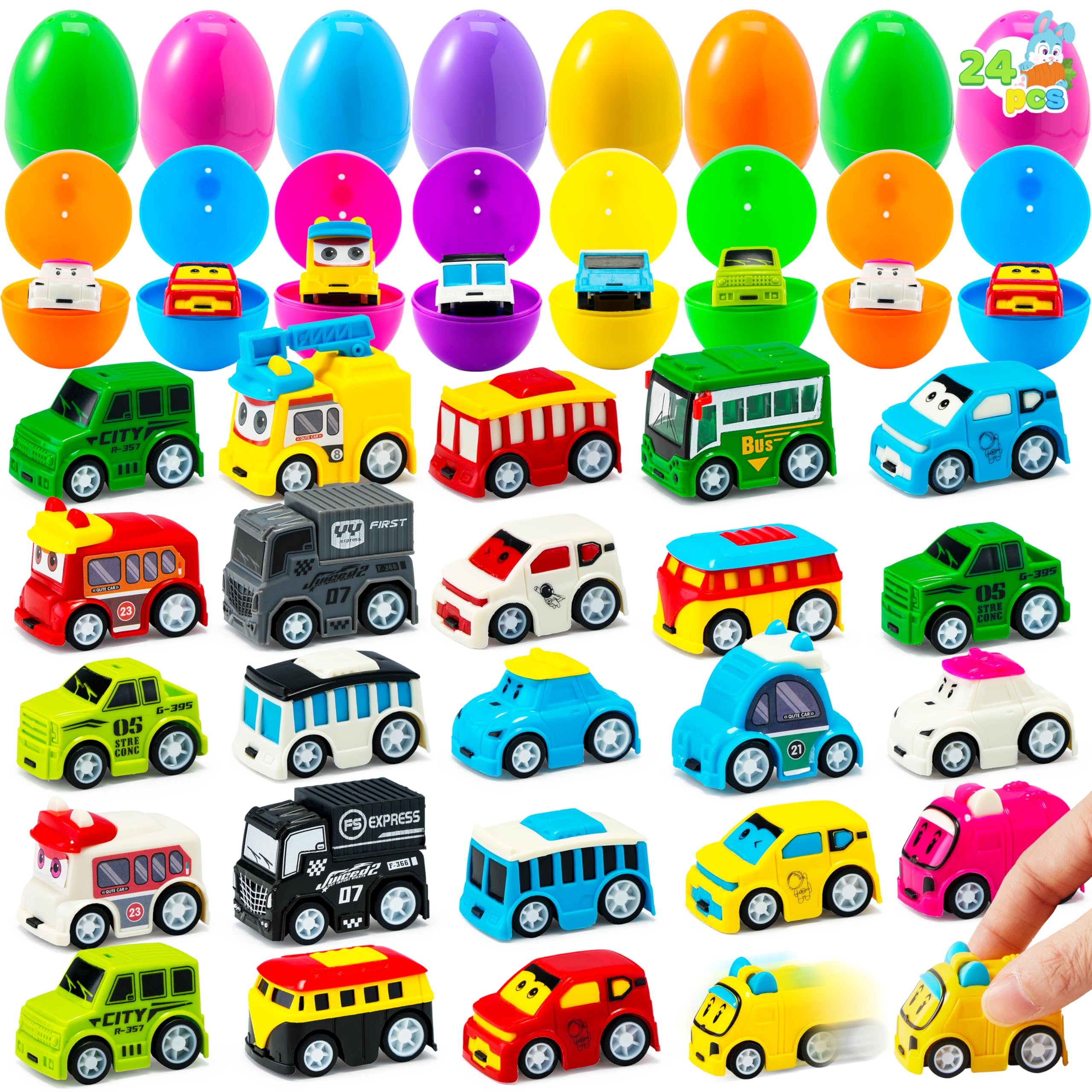 Huevos De Pascua Precargados Joyin Con Coches Coloridos, 24 Unidades, Para Niños - Venta Internacional.