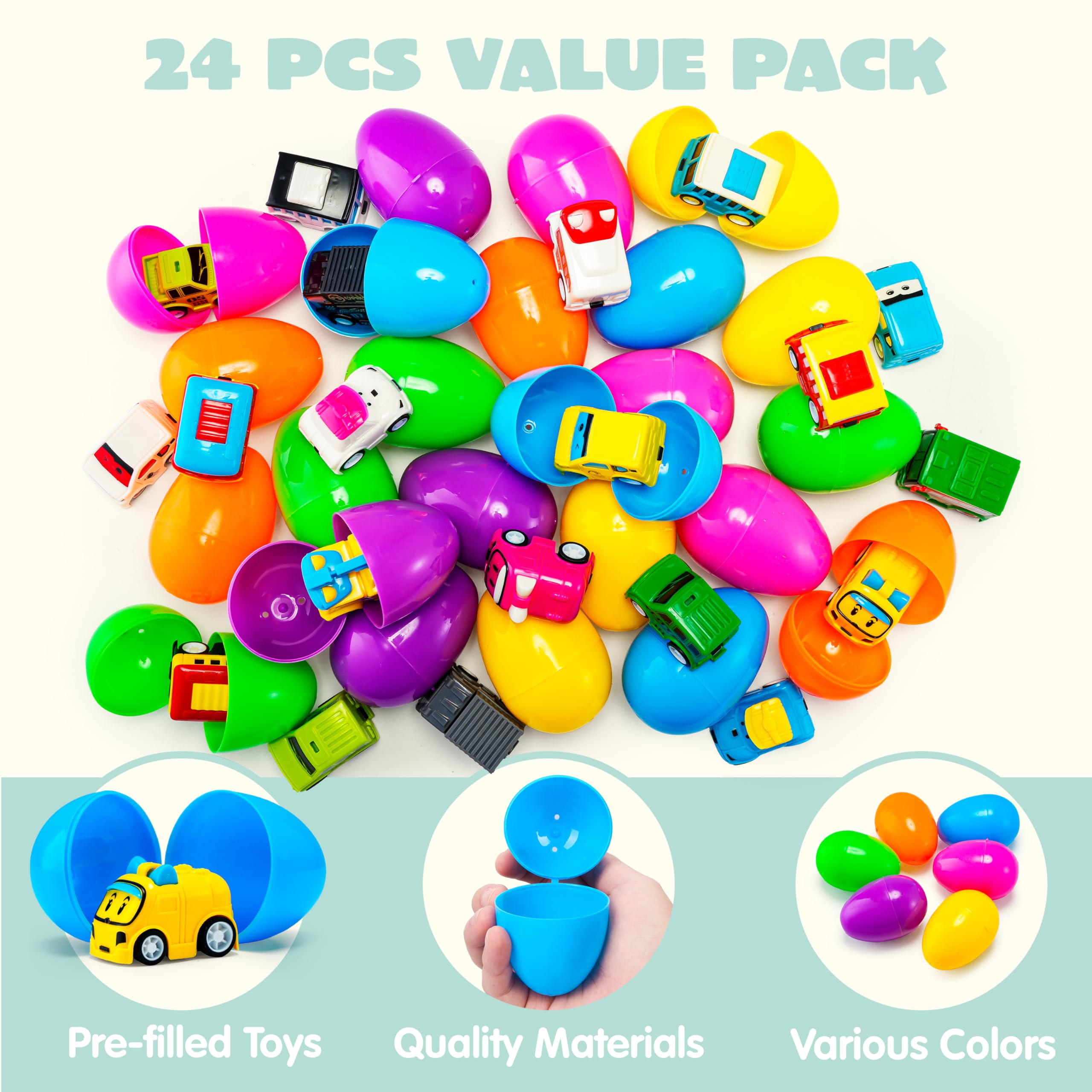 Foto 7 pulgar | Huevos De Pascua Precargados Joyin Con Coches Coloridos, 24 Unidades, Para Niños - Venta Internacional.