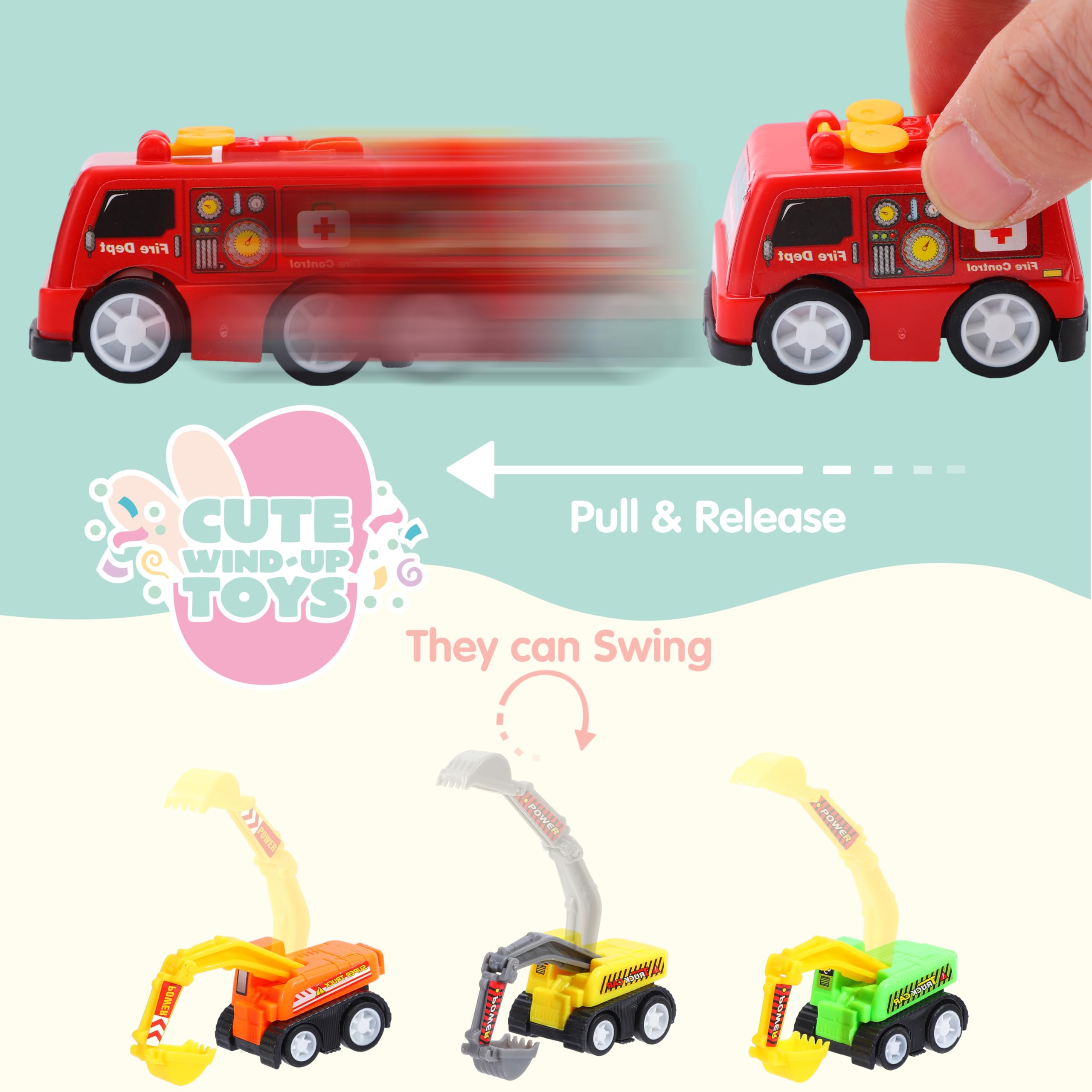 Foto 5 pulgar | Huevos De Pascua Rellenos Con Ruedas Retráctiles Para Coches De Construcción, 24 Unidades Joyin - Venta Internacional.