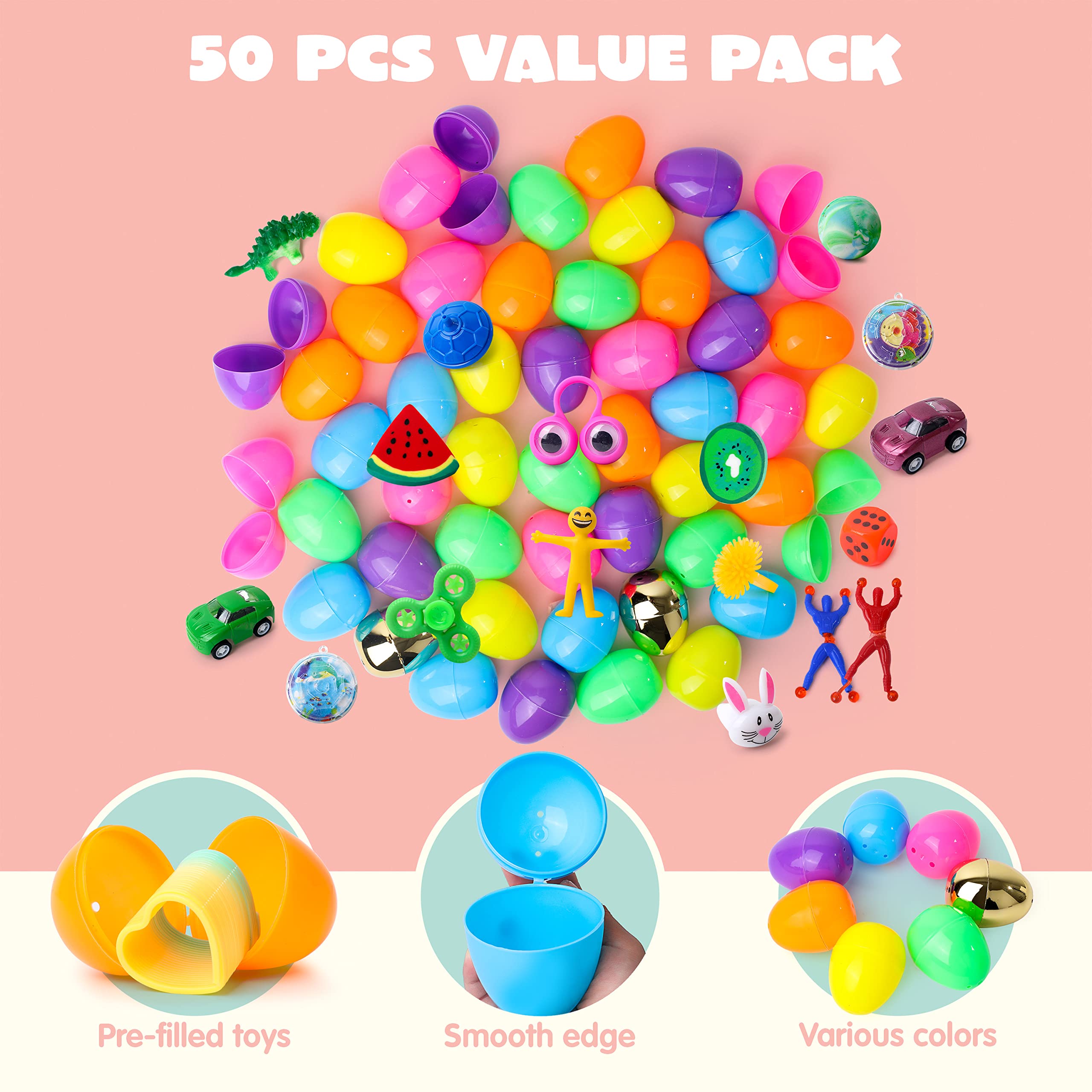 Foto 3 | Huevos De Pascua Precargados Joyin, 50 Unidades Con Relleno Toys For Hunt - Venta Internacional.