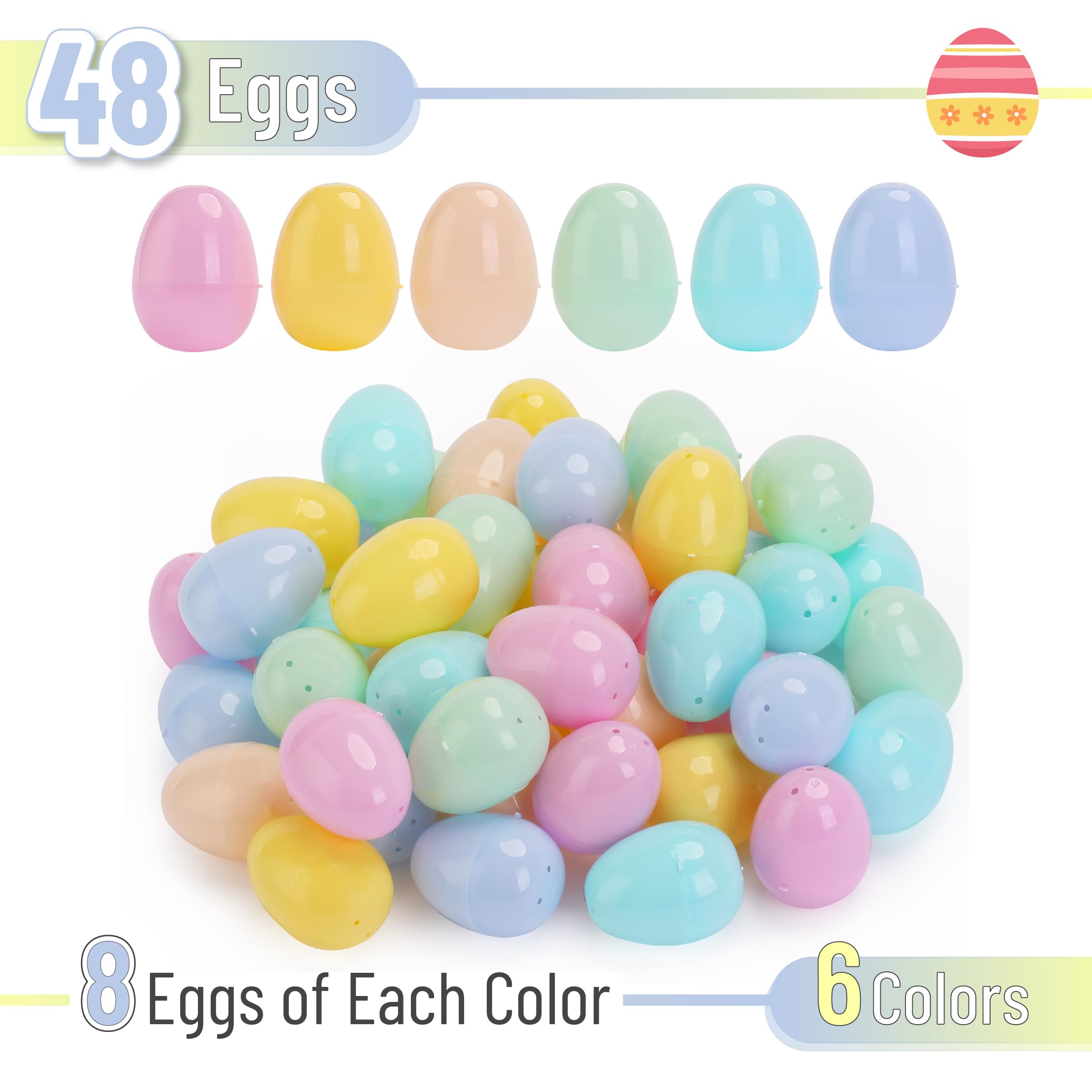 Foto 3 pulgar | Huevos De Pascua Mr. Pen Rellenables, Paquete De 48 Unidades, 6 Colores, 5,8 Cm, Plástico - Venta Internacional.