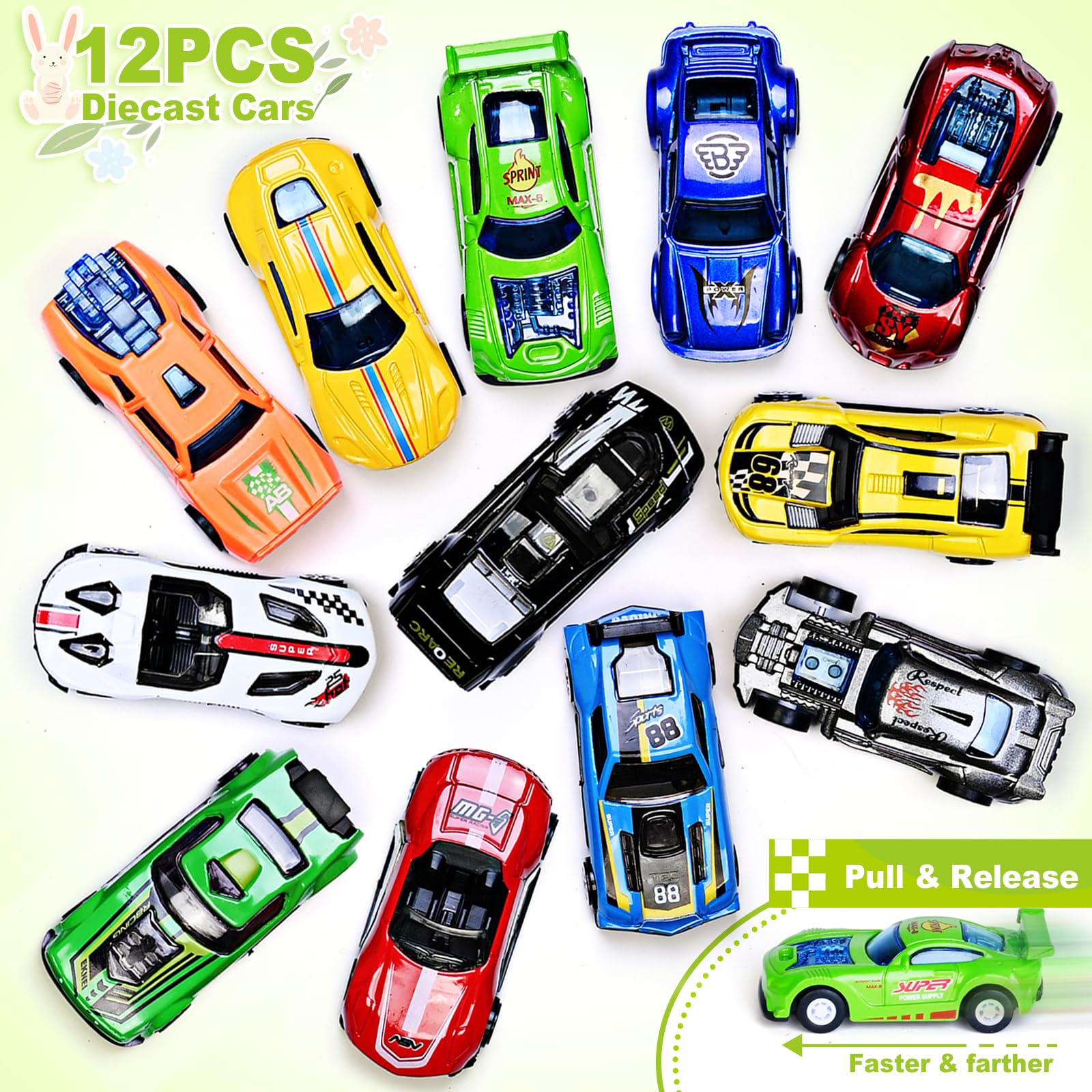 Foto 4 pulgar | Huevos De Pascua Shemira Precargados Con Coches De Carreras Fundidos A Presión X12 - Venta Internacional.