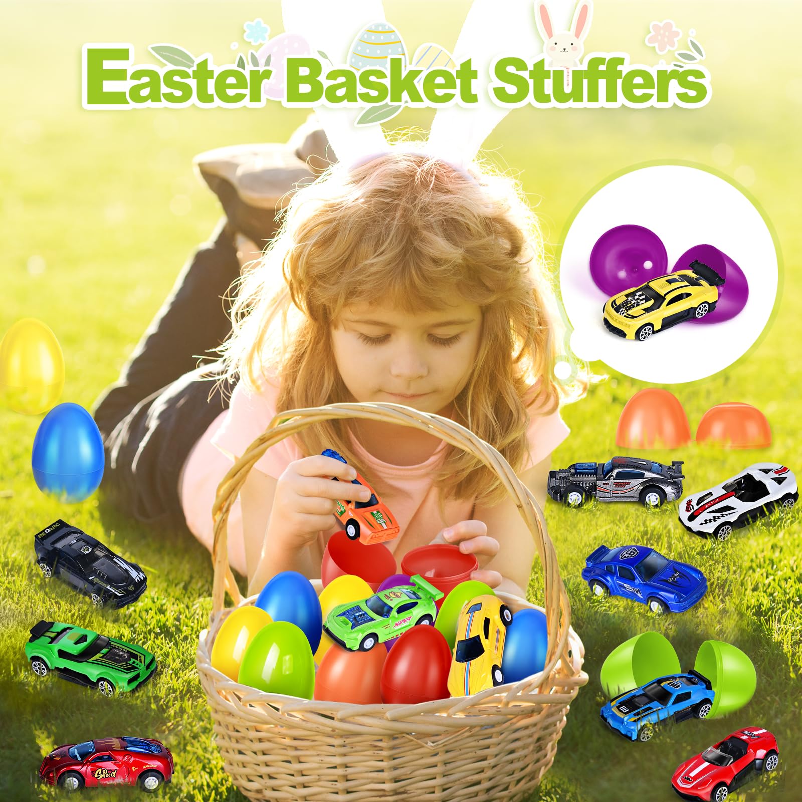 Foto 5 pulgar | Huevos De Pascua Shemira Precargados Con Coches De Carreras Fundidos A Presión X12 - Venta Internacional.