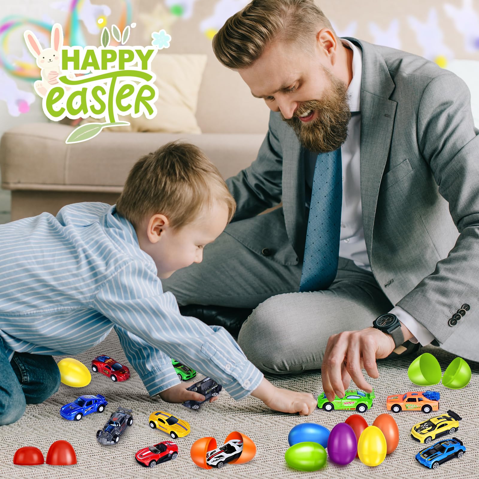 Foto 7 | Huevos De Pascua Shemira Precargados Con Coches De Carreras Fundidos A Presión X12 - Venta Internacional.
