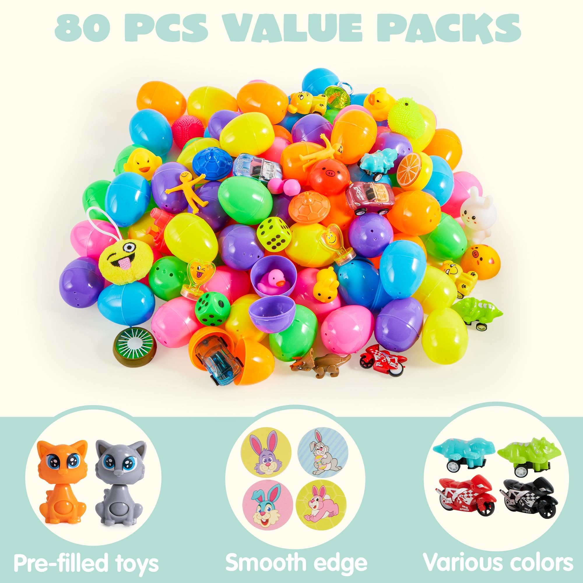 Foto 3 pulgar | Huevos De Pascua Joyin Precargados Con Juguetes Y Pegatinas, 80 Paquetes - Venta Internacional.