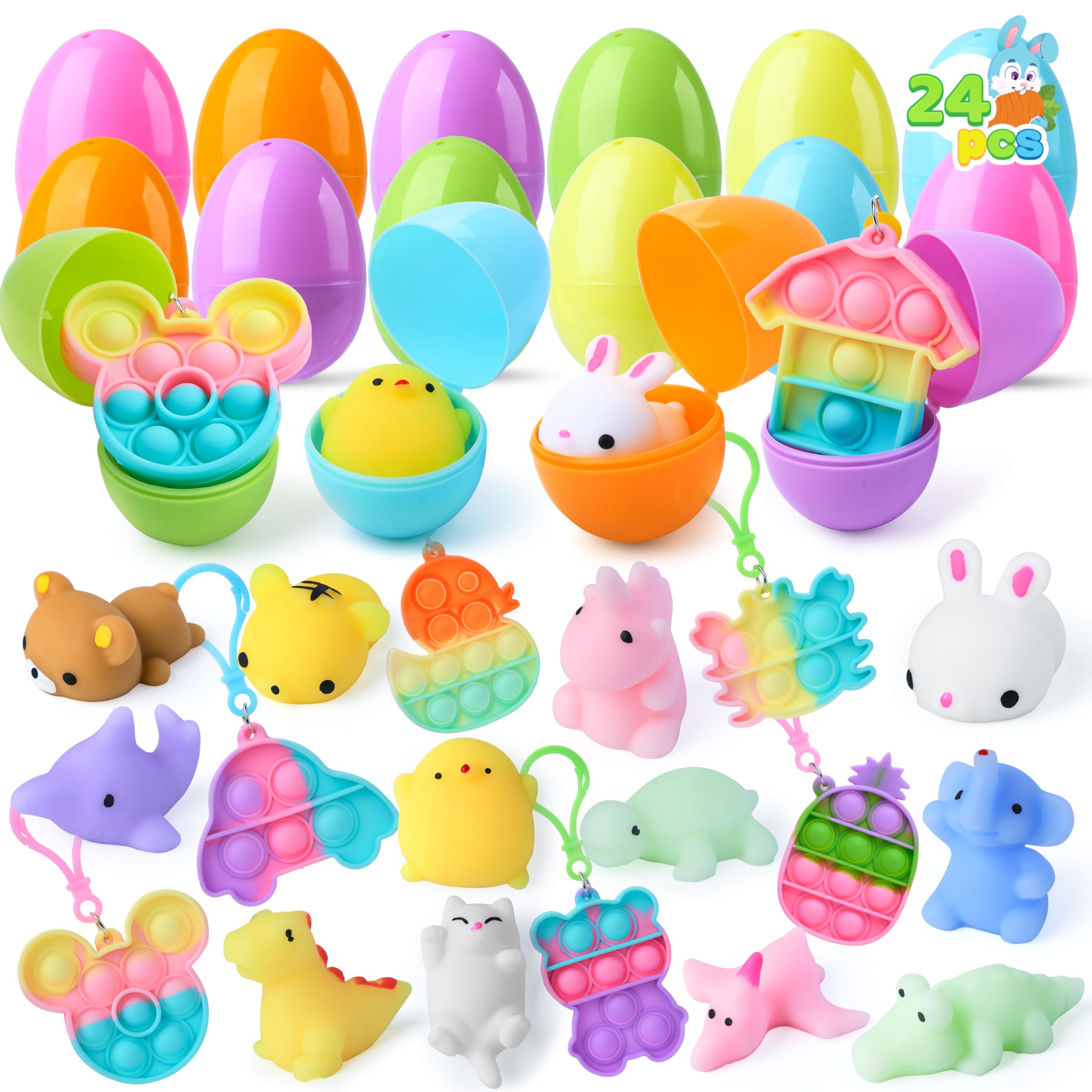 Foto 2 pulgar | Huevos De Pascua Precargados Joyin, 24 Unidades, Con Llaveros Con Mochi Y Burbujas - Venta Internacional.