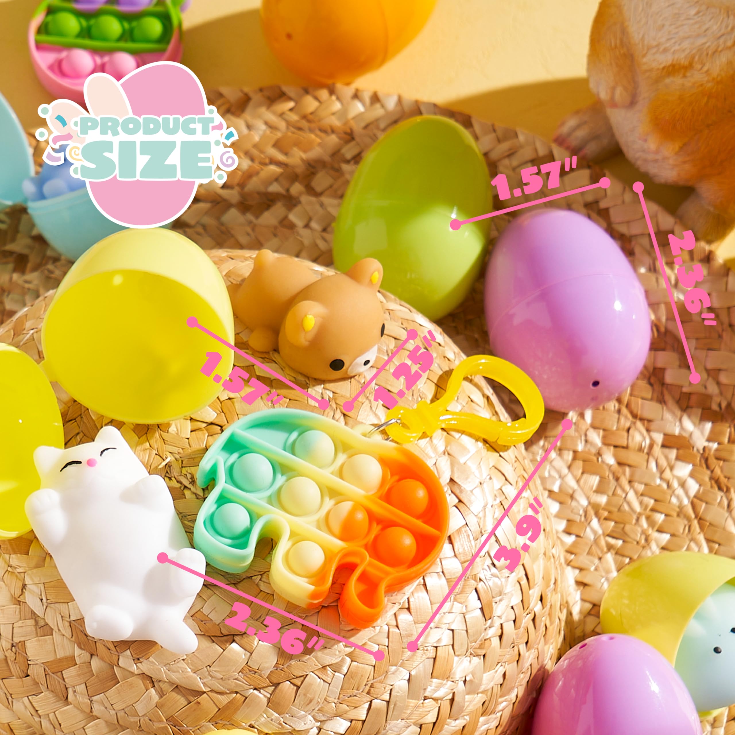 Foto 6 pulgar | Huevos De Pascua Precargados Joyin, 24 Unidades, Con Llaveros Con Mochi Y Burbujas - Venta Internacional.