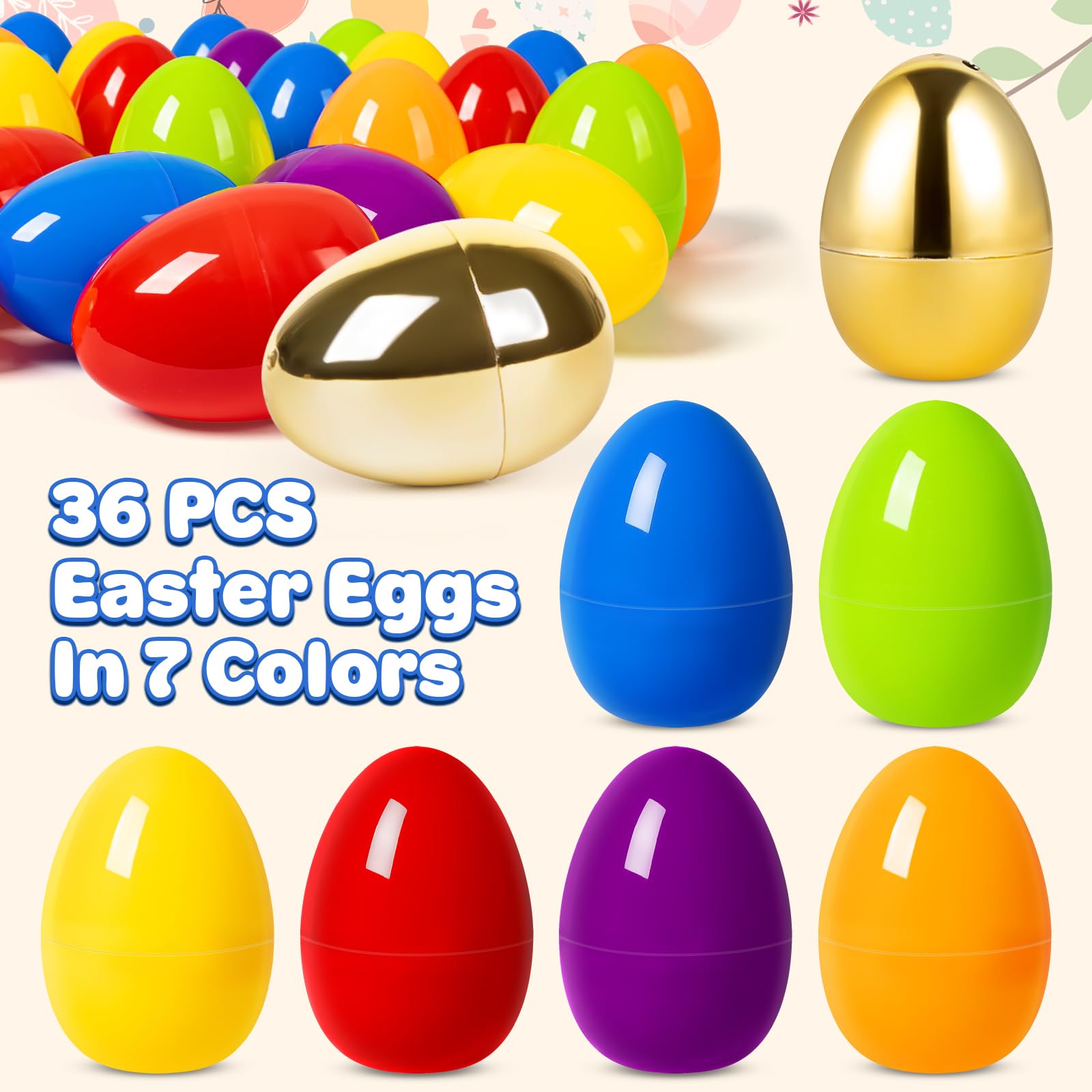 Foto 3 pulgar | Huevos De Pascua V-opitos, Grandes, Rellenables, De Plástico, 9 Cm, 38 Unidades, 7 Colores - Venta Internacional.