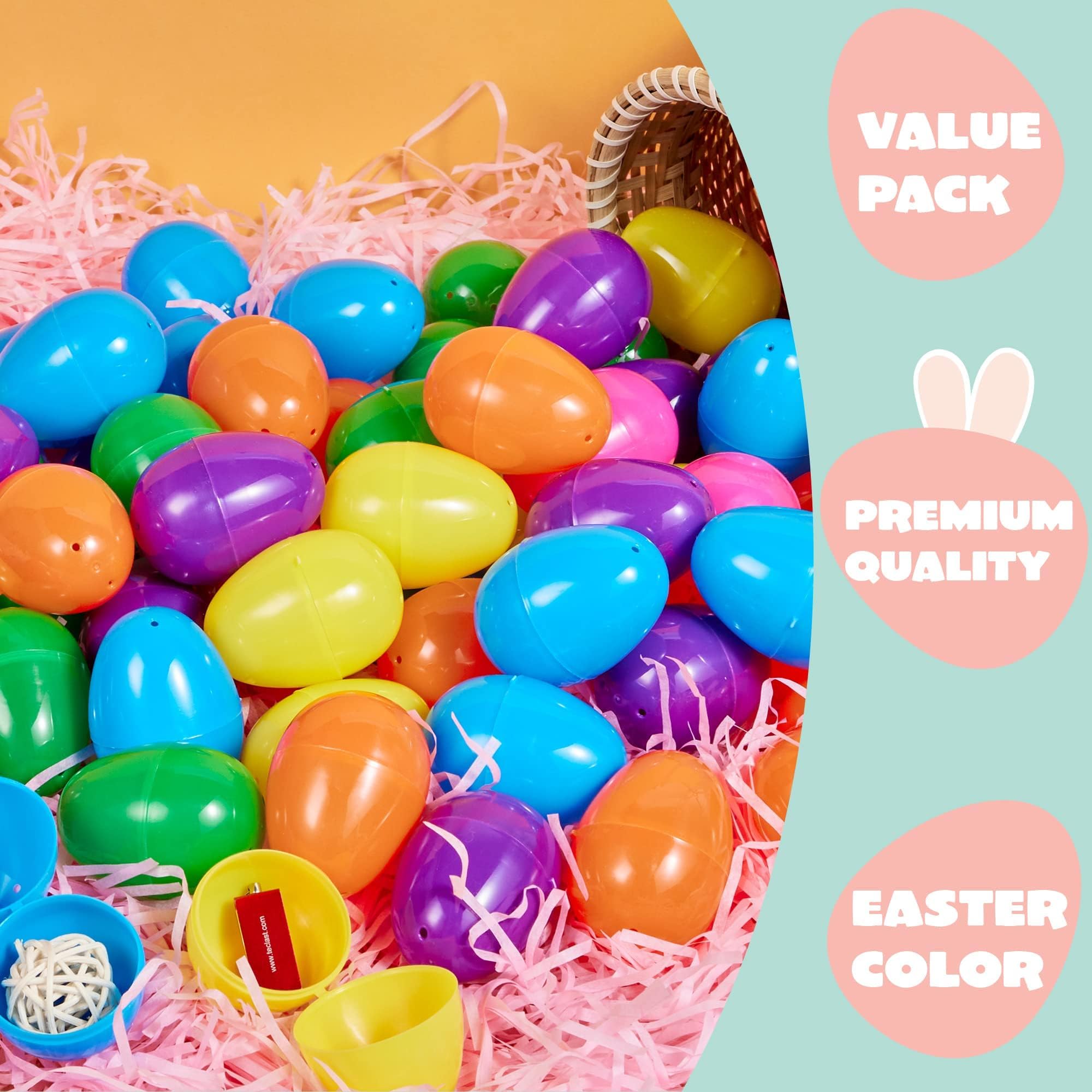 Foto 3 pulgar | Huevos De Pascua Joyin, 600 Unidades, Cáscaras De Plástico Rellenables De 2.3 Pulgadas - Venta Internacional.