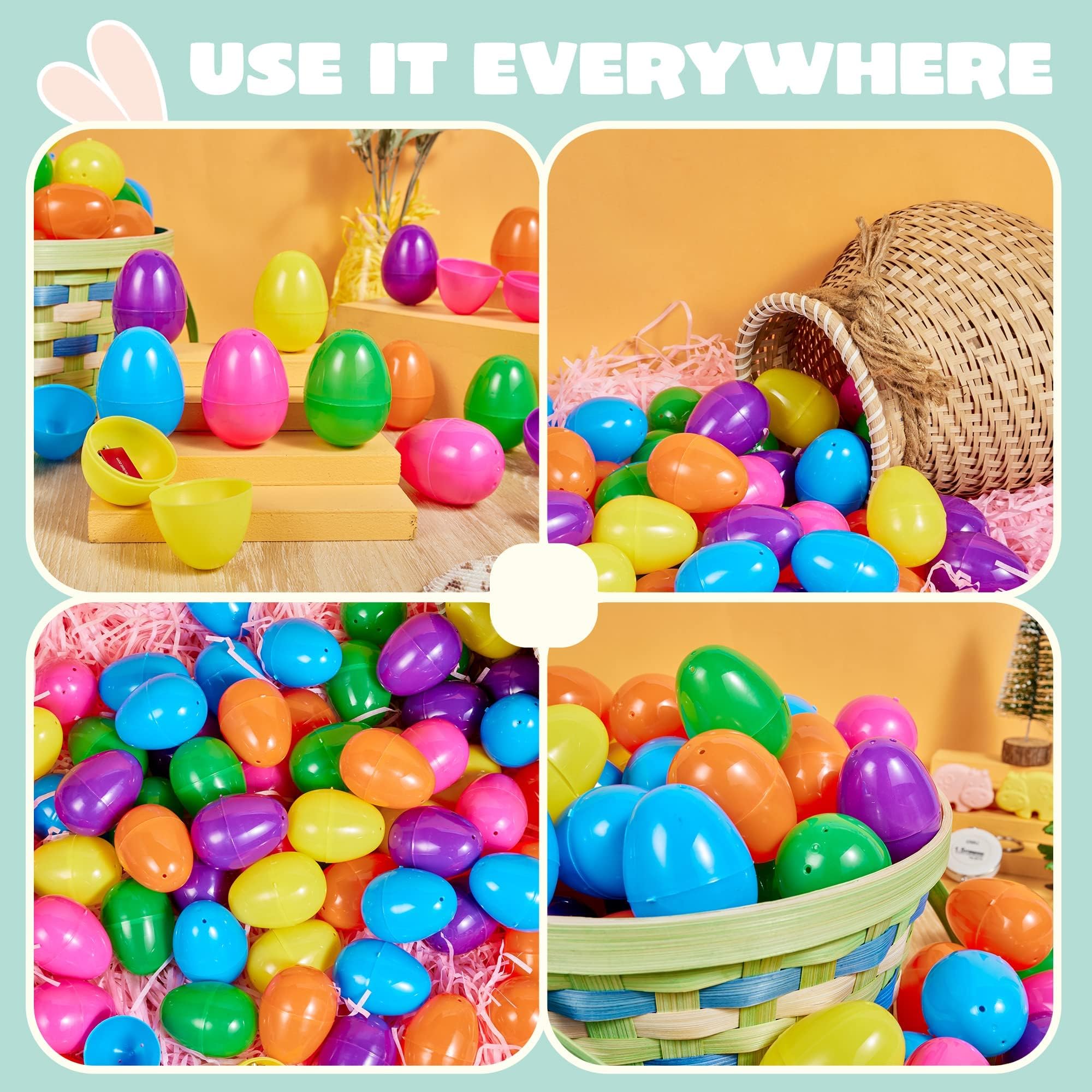 Foto 7 pulgar | Huevos De Pascua Joyin, 600 Unidades, Cáscaras De Plástico Rellenables De 2.3 Pulgadas - Venta Internacional.