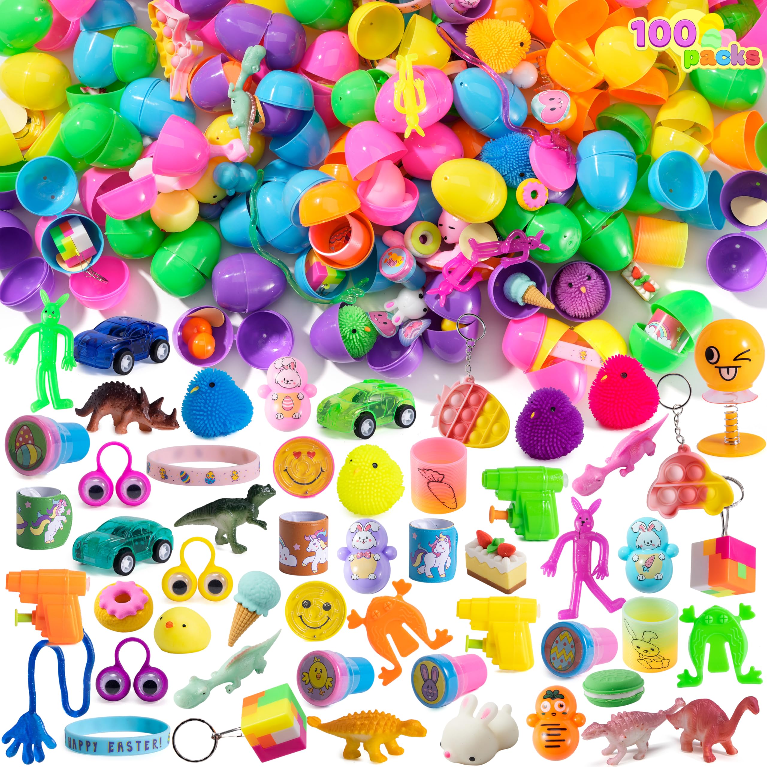 Huevos De Pascua Precargados Joyin, 100 Unidades, Con Juguetes Novedosos - Venta Internacional.