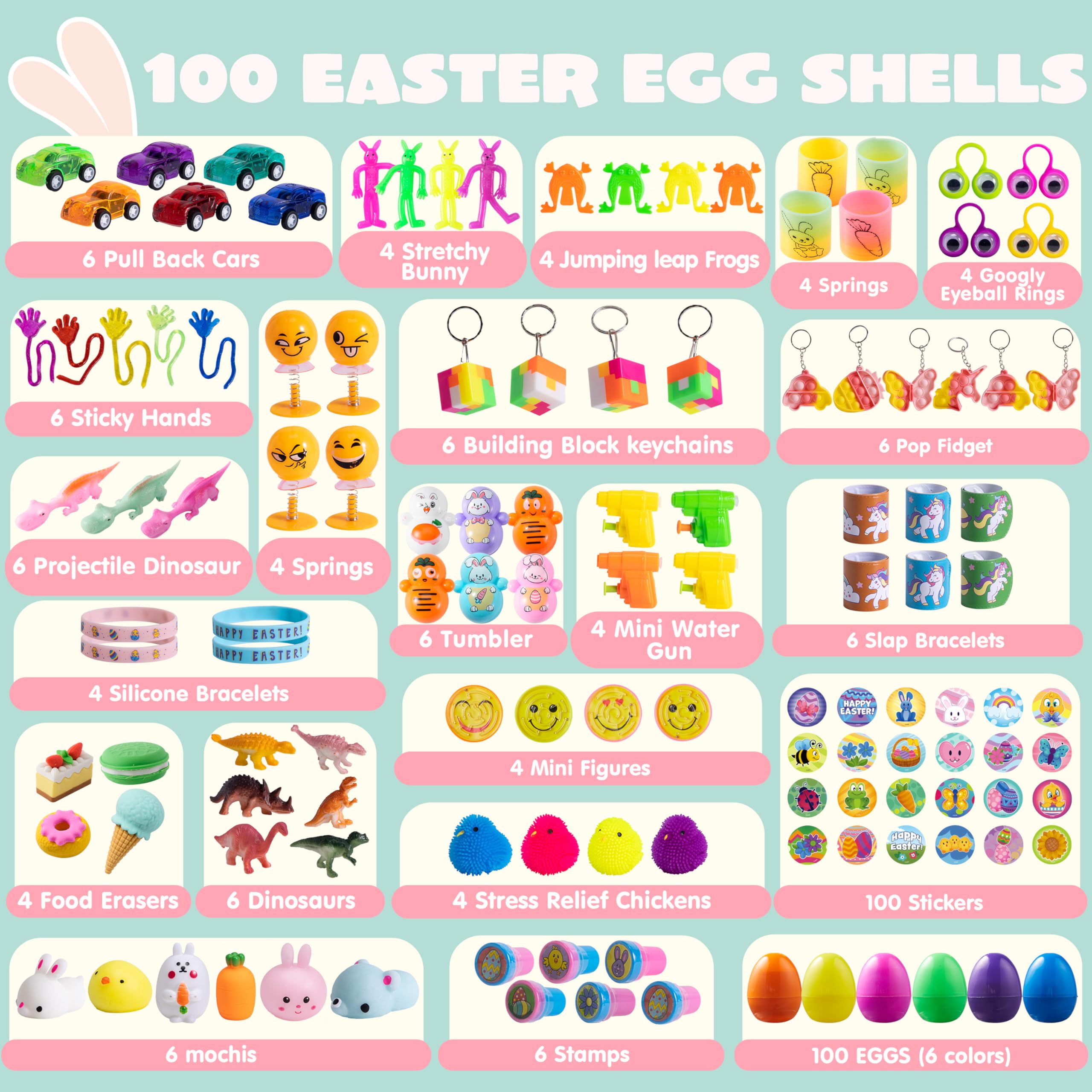 Foto 3 pulgar | Huevos De Pascua Precargados Joyin, 100 Unidades, Con Juguetes Novedosos - Venta Internacional.