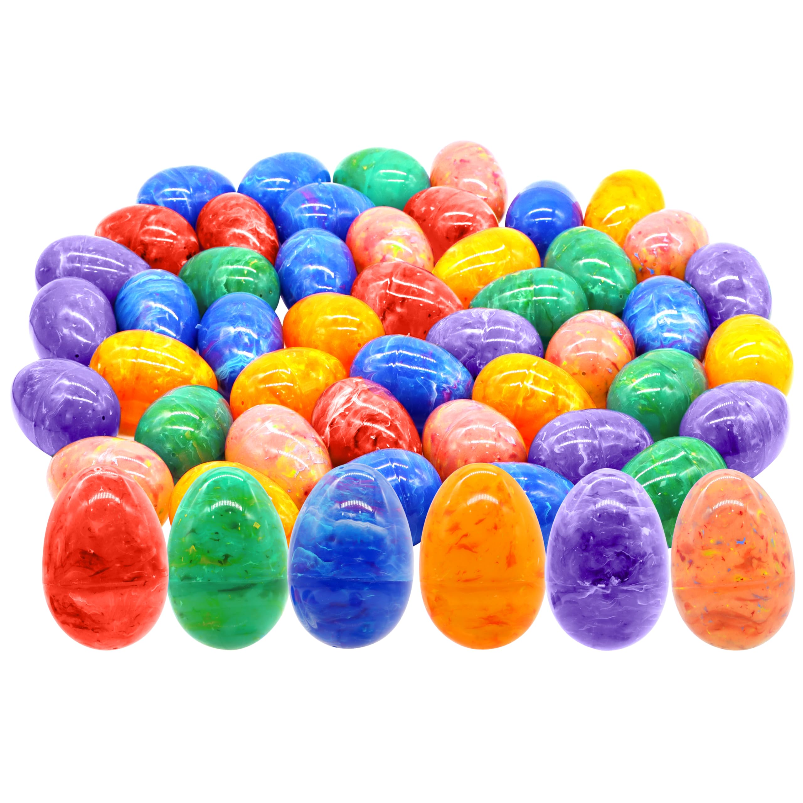 Huevos De Pascua De Plástico Joyin Con Forma De Arcoíris Iridiscente De 8 Cm, 72 Unidades - Venta Internacional.