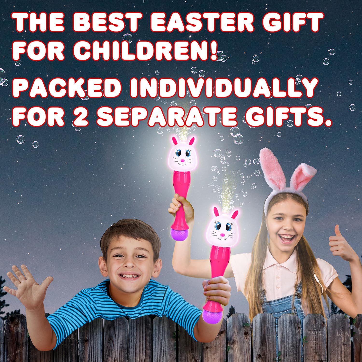 Foto 3 pulgar | Bubble Wands Artcreativity Light Up Bunny Easter Set De 2 - Venta Internacional.