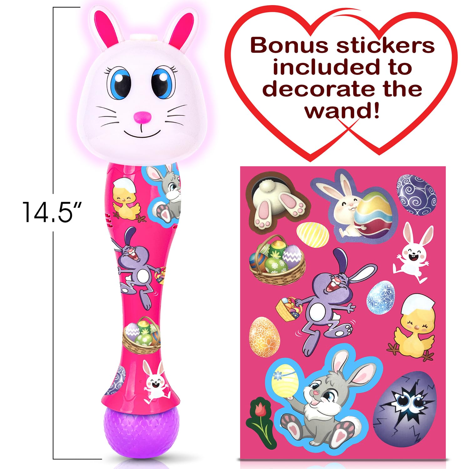 Foto 4 pulgar | Bubble Wands Artcreativity Light Up Bunny Easter Set De 2 - Venta Internacional.