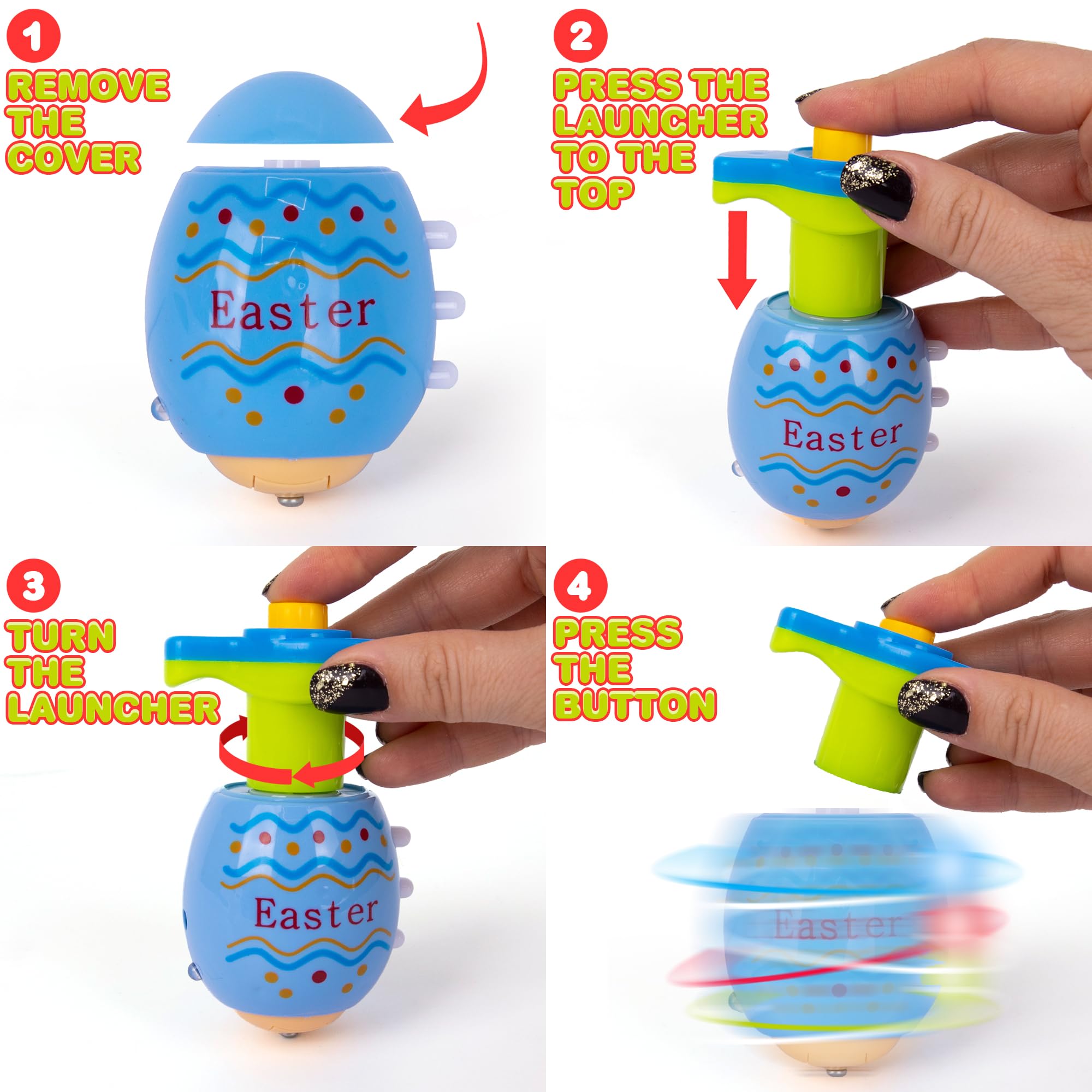 Foto 2 | Set De 12 Peoncillos Con Forma De Huevo De Pascua Artcreativity Para Niños - Venta Internacional.