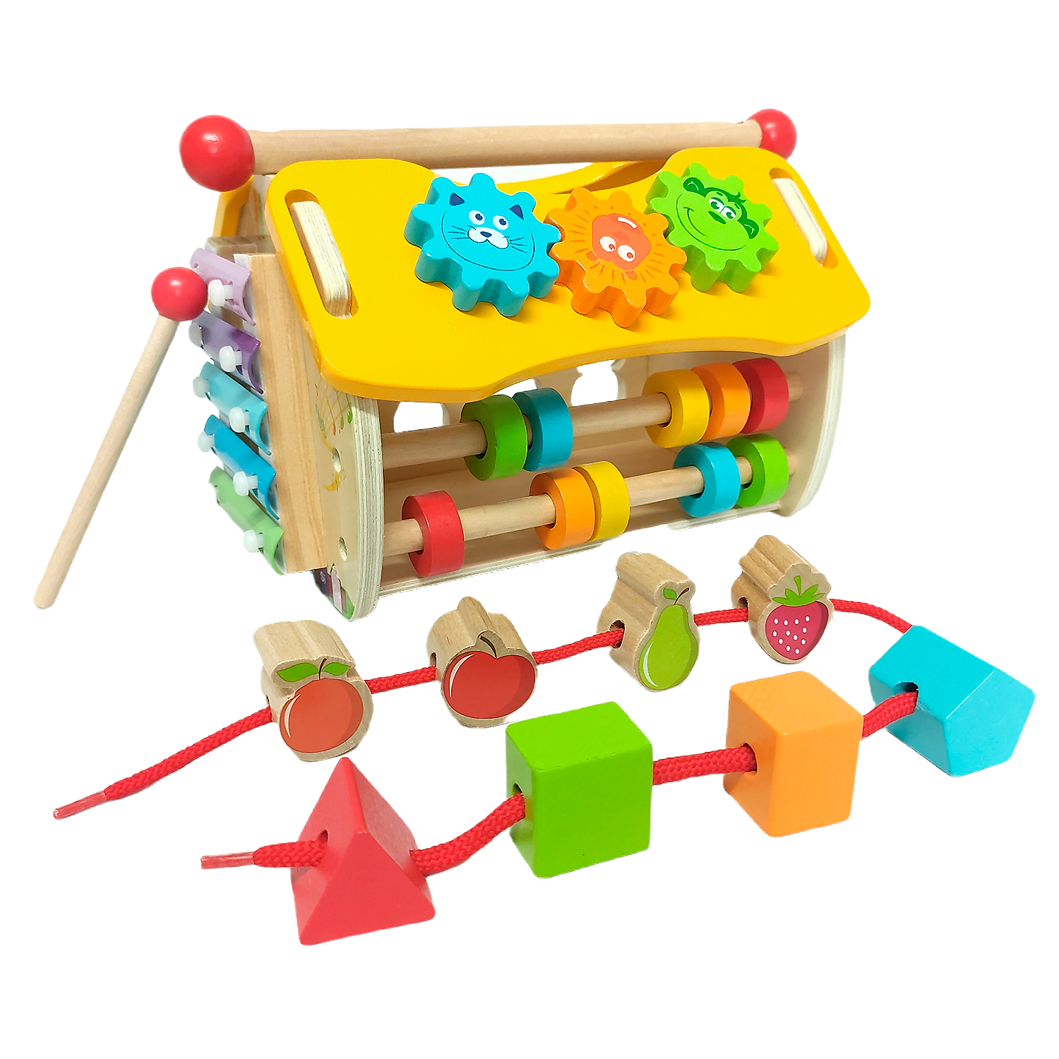 Casita De Madera Multijuego Yuff! Montessori Juguete De Madera