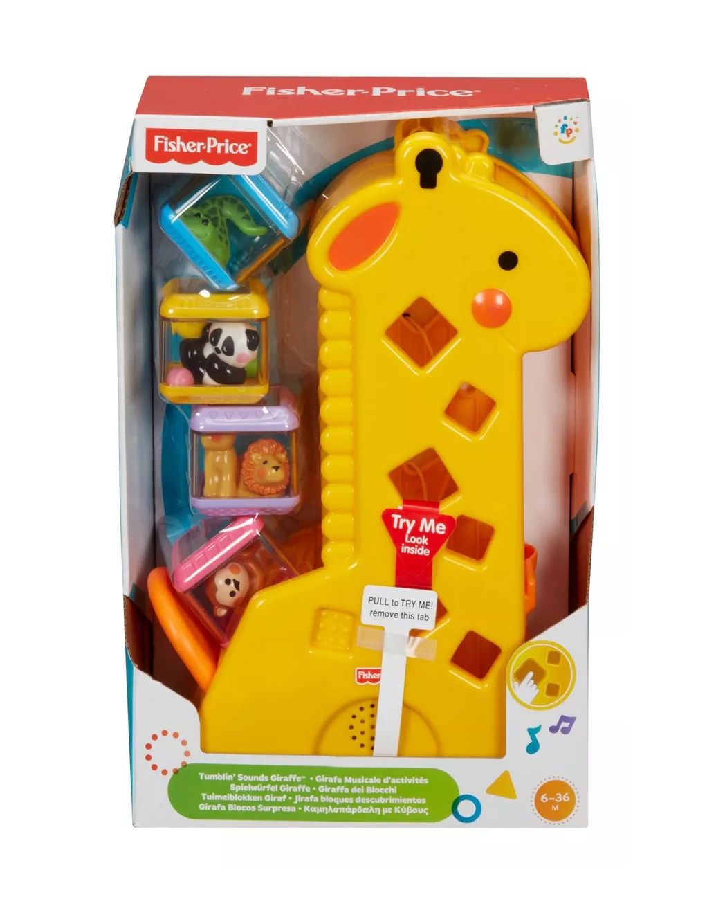 Foto 5 pulgar | Juguete para Bebés Fisher-Price Peek-a-Blocks Jirafa