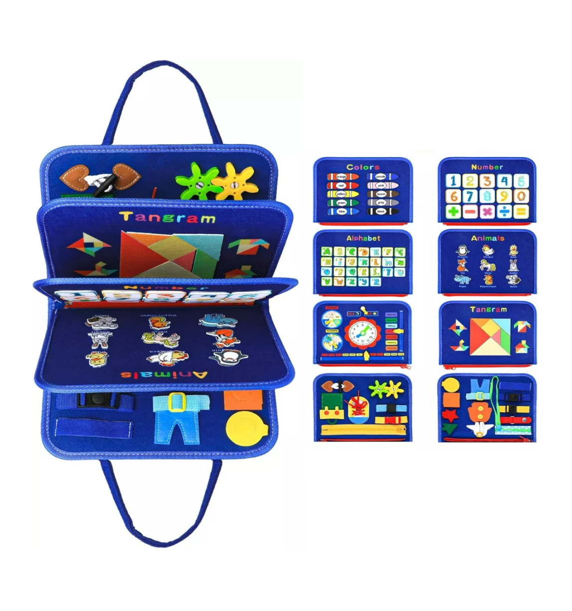 Tablero Sensorial Montessori Azul para Niño