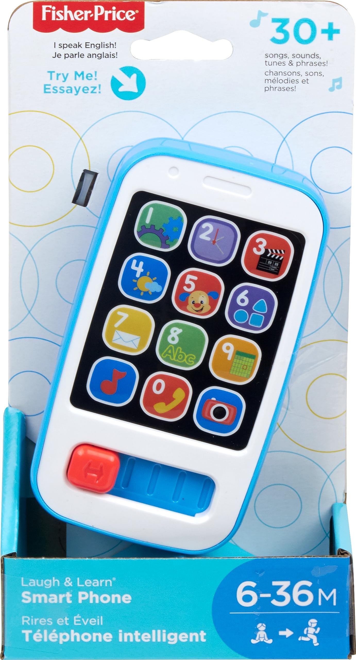 Foto 7 pulgar | Teléfono Inteligente Toy Fisher-price Azul Con Más De 30 Canciones De 6 A 36 Meses - Venta Internacional.
