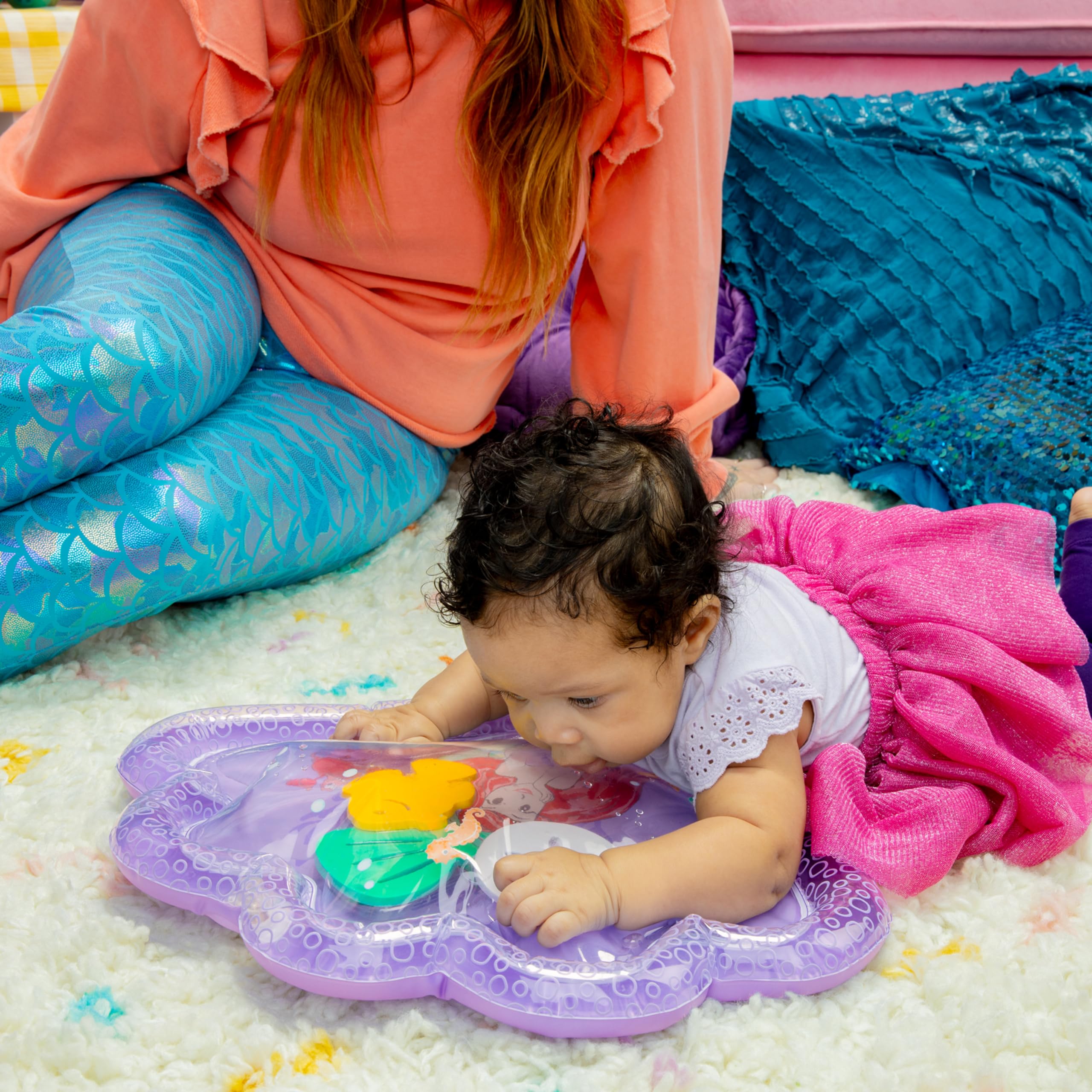 Foto 2 | Alfombrilla De Agua Tummy Time Bright Starts Con Diseño De La Princesa Ariel De Disney - Venta Internacional.