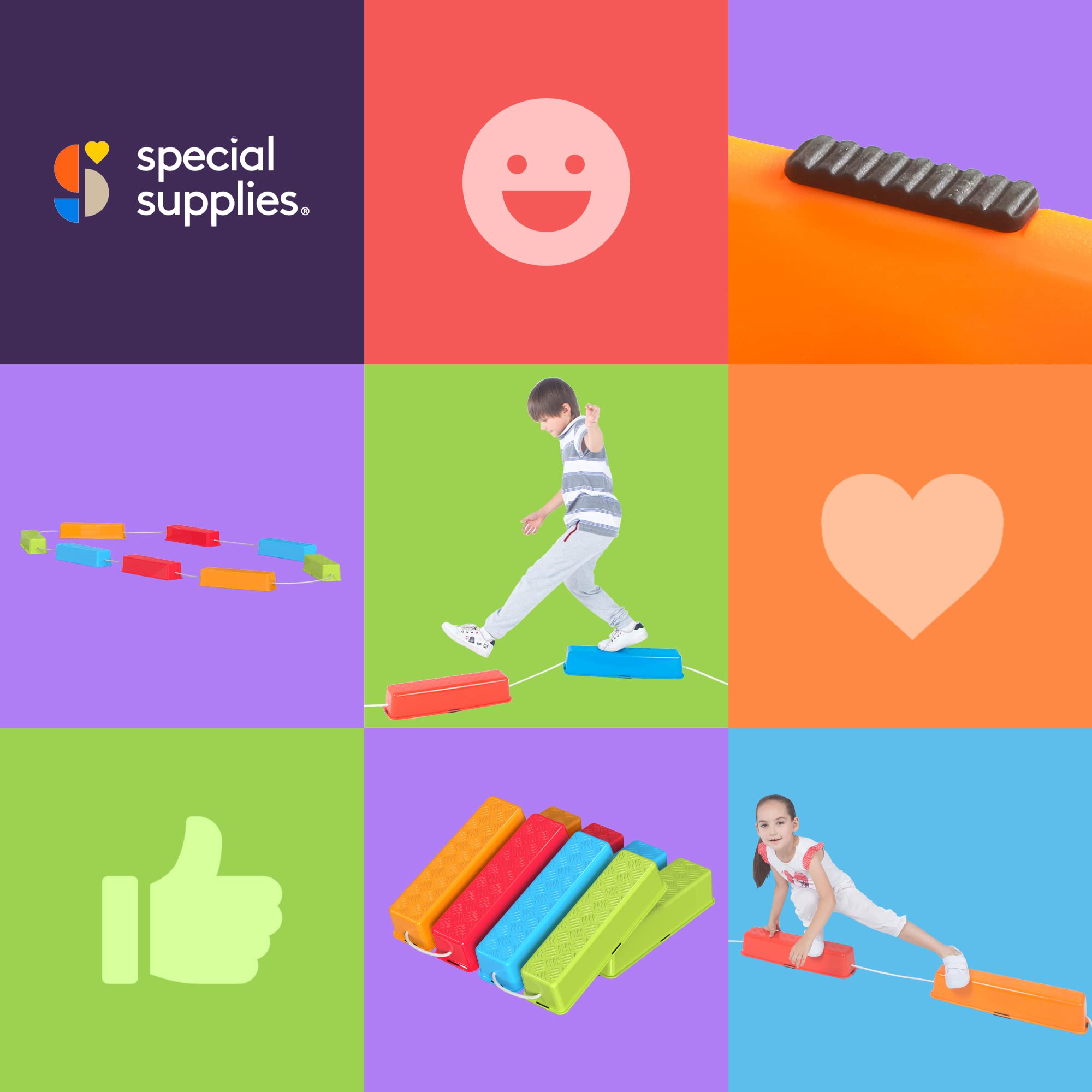 Foto 8 pulgar | Juego De 8 Barras De Equilibrio Stepping Stones Special Supplies Para Niños - Venta Internacional.