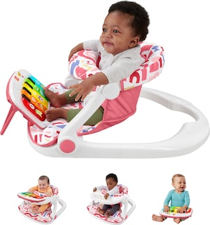 Foto 1 | Silla Portátil Para Bebé Fisher-price Kick & Play Con Piano Rosa - Venta Internacional.
