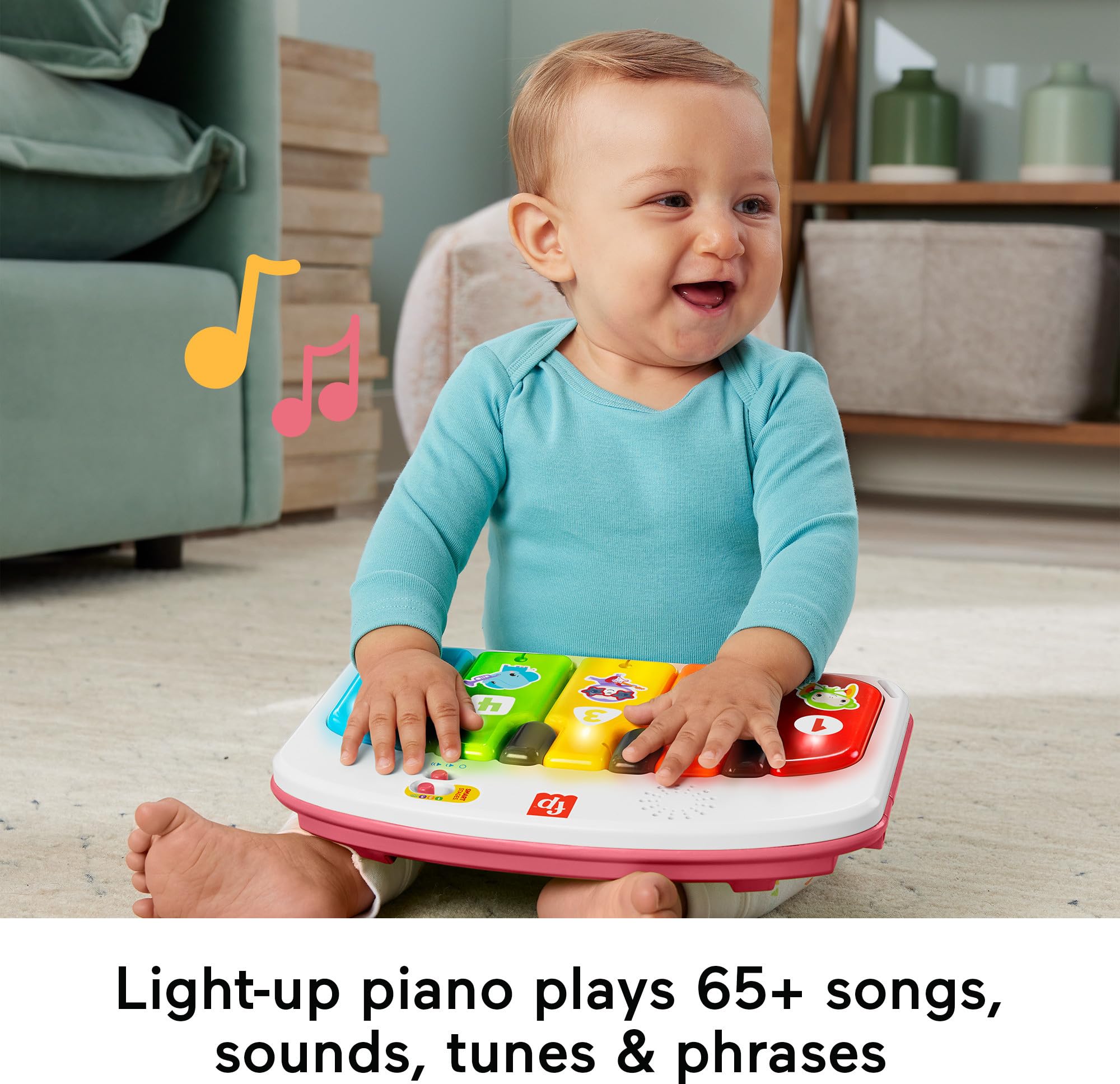 Foto 6 pulgar | Silla Portátil Para Bebé Fisher-price Kick & Play Con Piano Rosa - Venta Internacional.