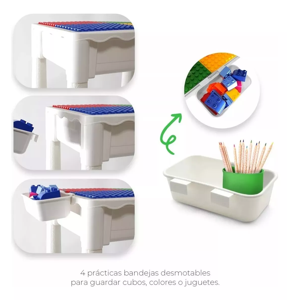 Foto 4 pulgar | Mesa De Actividades Lego Para Niños Escritorio 75 Bloques Colores