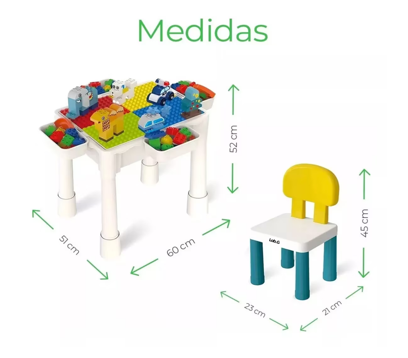 Foto 6 pulgar | Mesa de Actividades Lego Escritorio 75 Bloques Colores para Niños