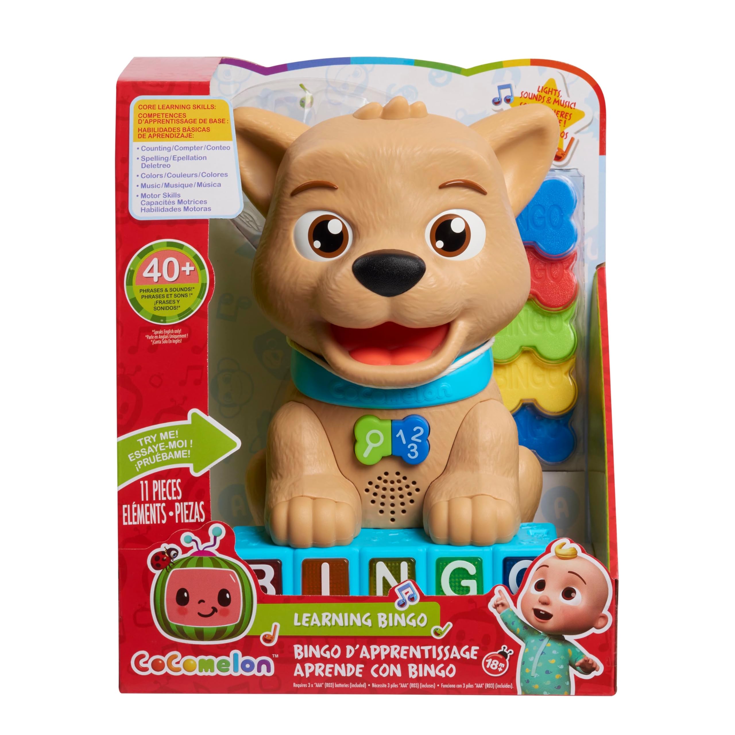 Bingo Toy Just Play Cocomelon Count & Learn De 11 Piezas - Venta Internacional.