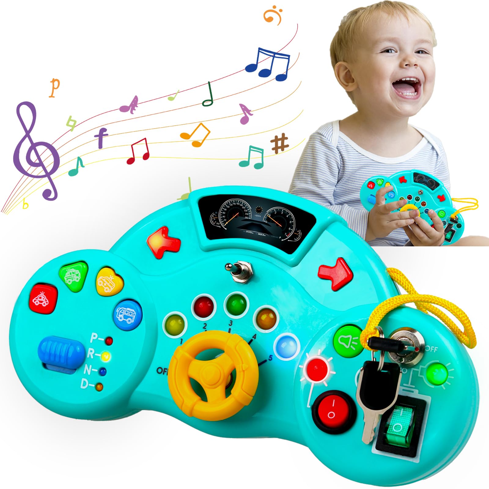 Montessori Toys Busy Board Majobee Con Música Led De 1 A 3 Años - Venta Internacional.