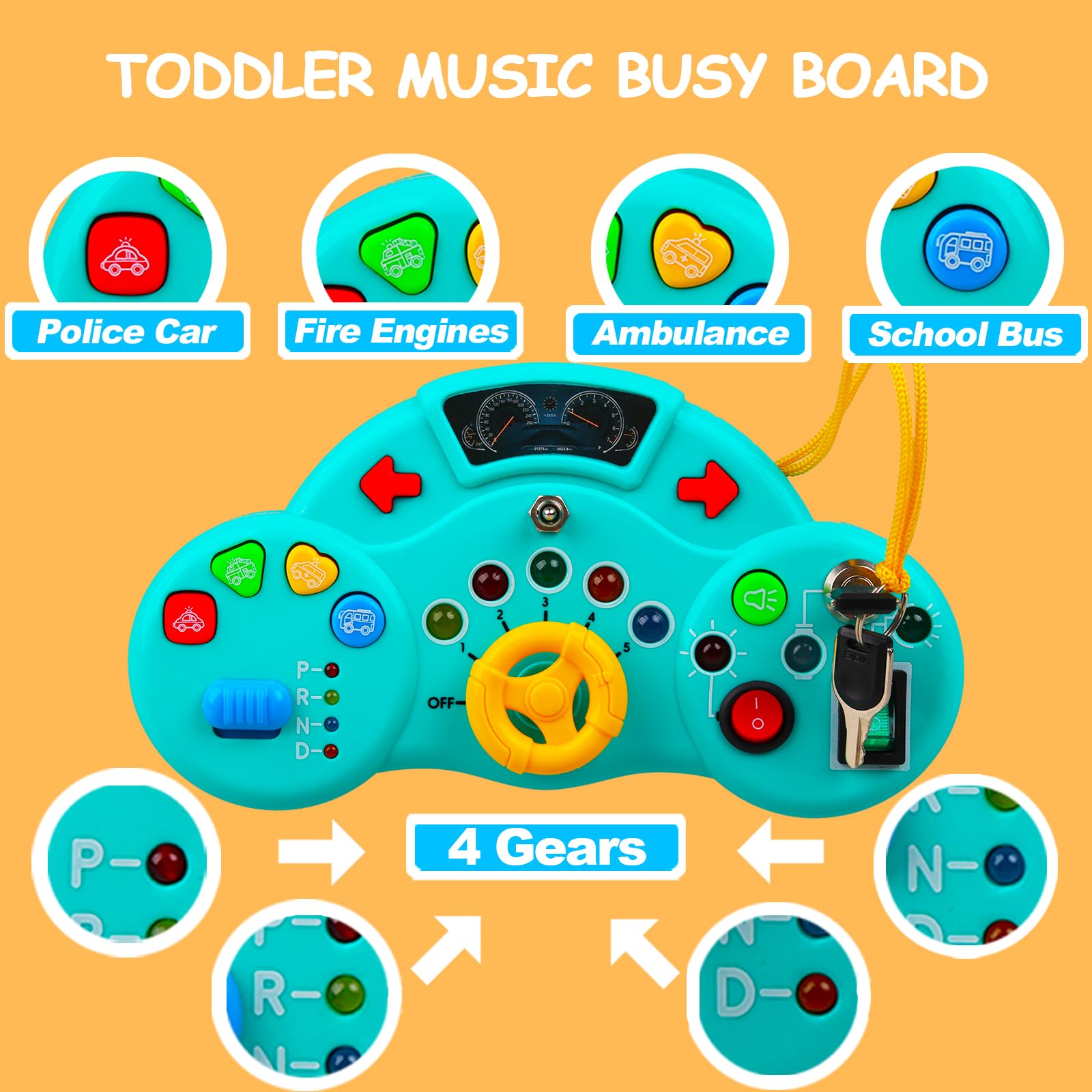 Foto 3 pulgar | Montessori Toys Busy Board Majobee Con Música Led De 1 A 3 Años - Venta Internacional.