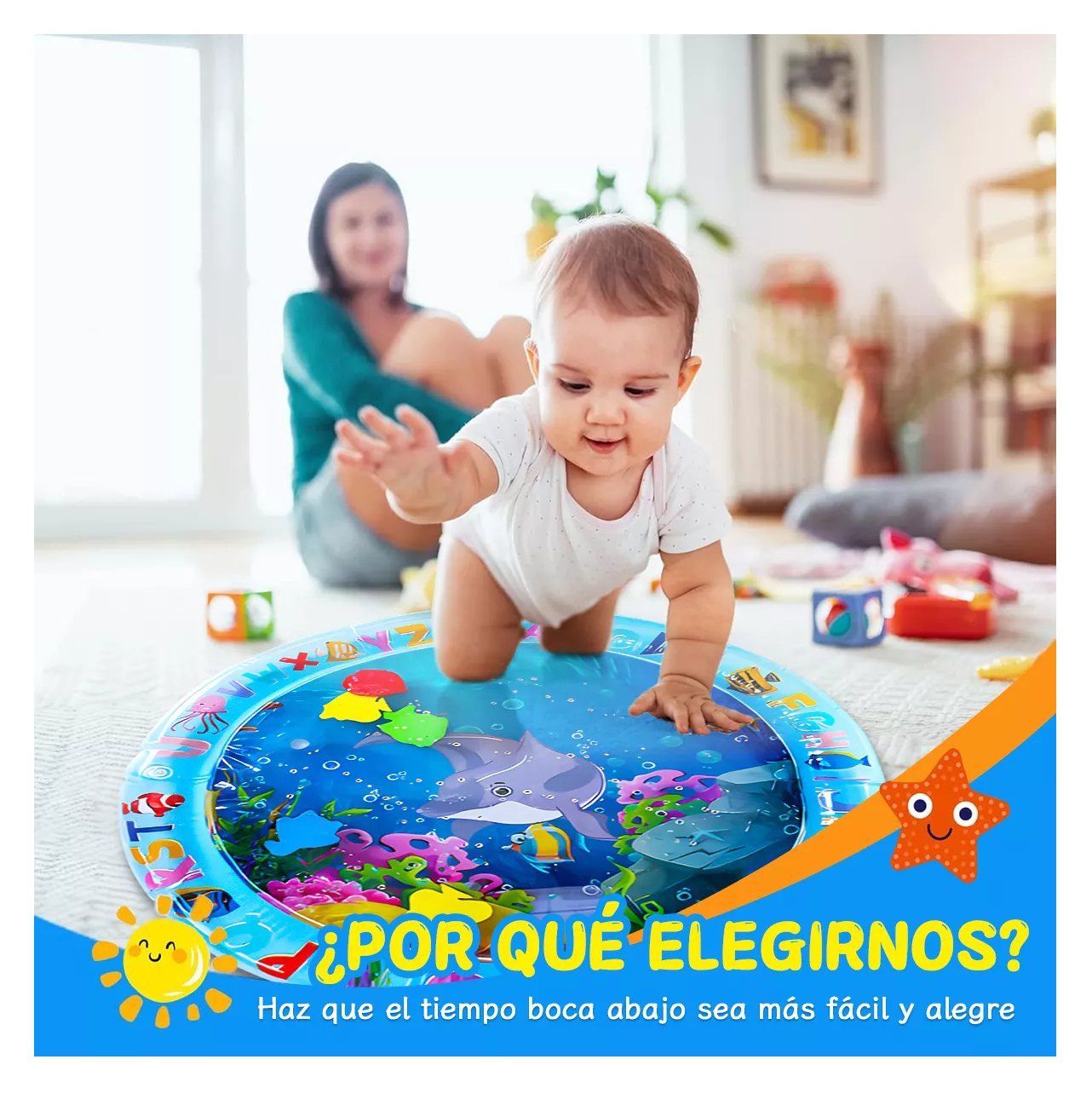 Foto 4 pulgar | Tapete para Bebés Belug Azul