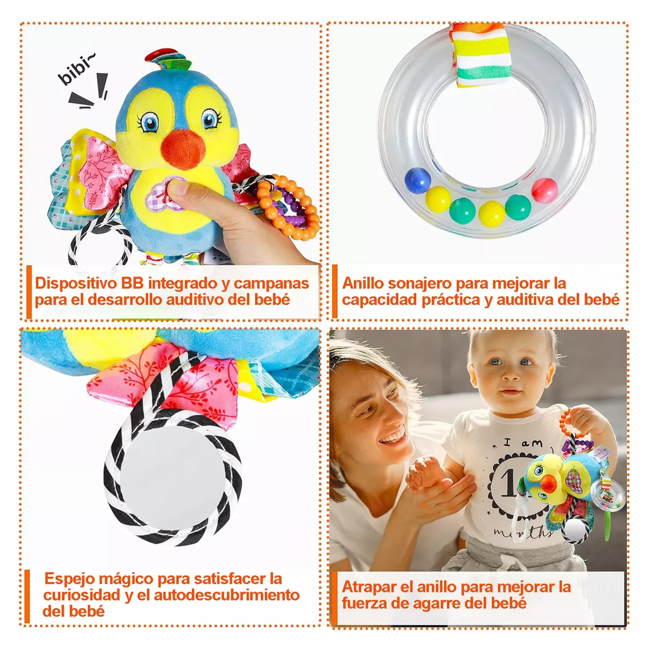 Foto 4 pulgar | Peluche Sonaja y Mordedera para Bebé