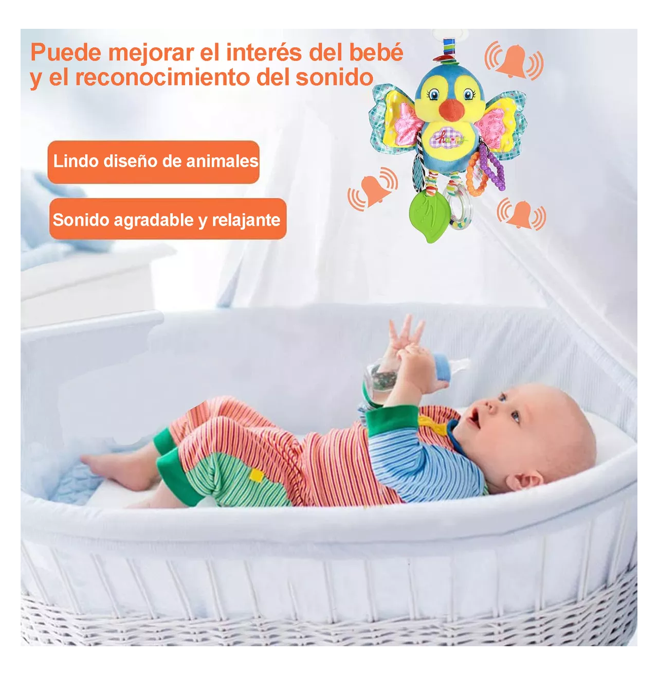 Foto 6 pulgar | Peluche Sonaja y Mordedera para Bebé