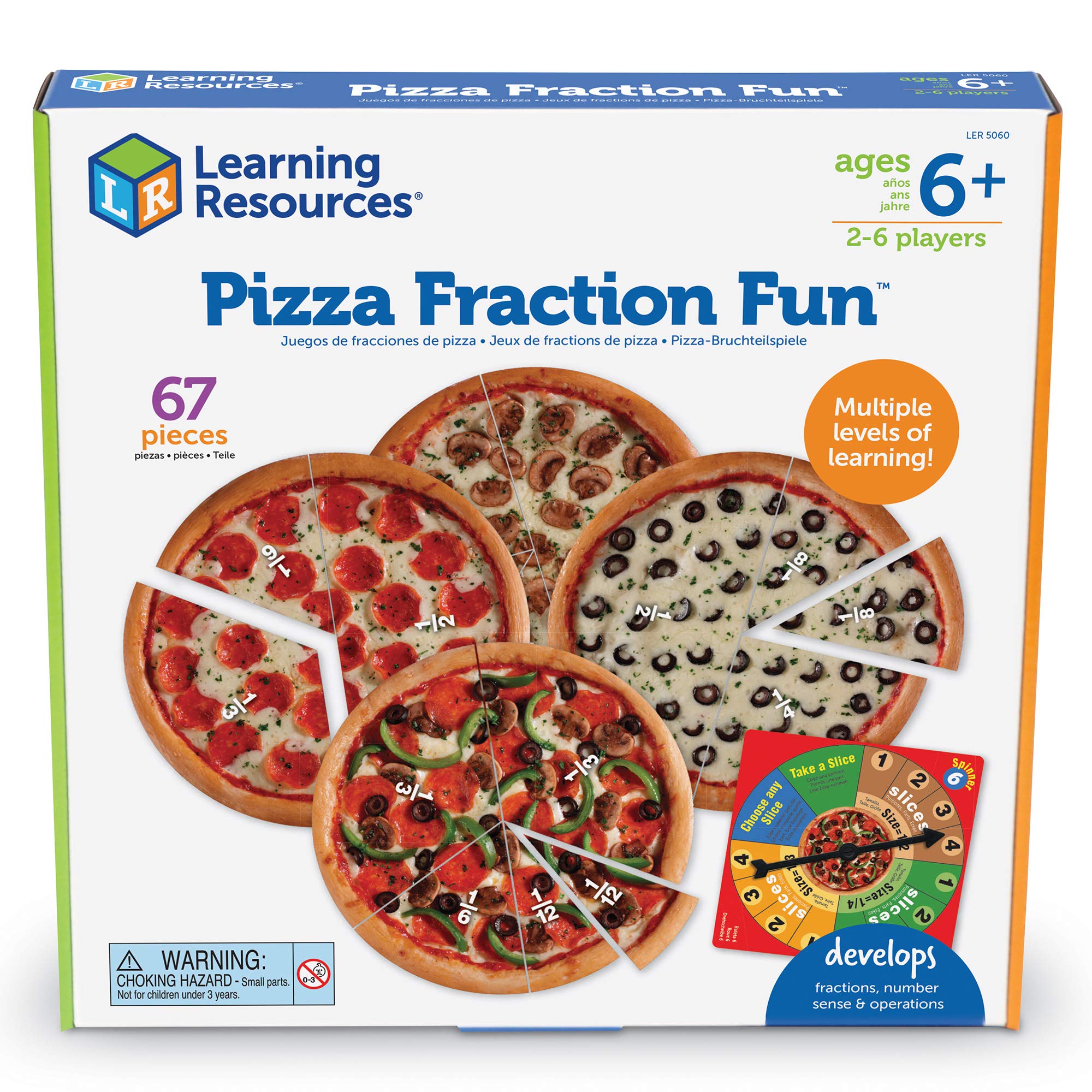 Foto 5 pulgar | Recursos De Aprendizaje Del Juego Pizza Fraction Fun 67 Pieces 6+ - Venta Internacional.