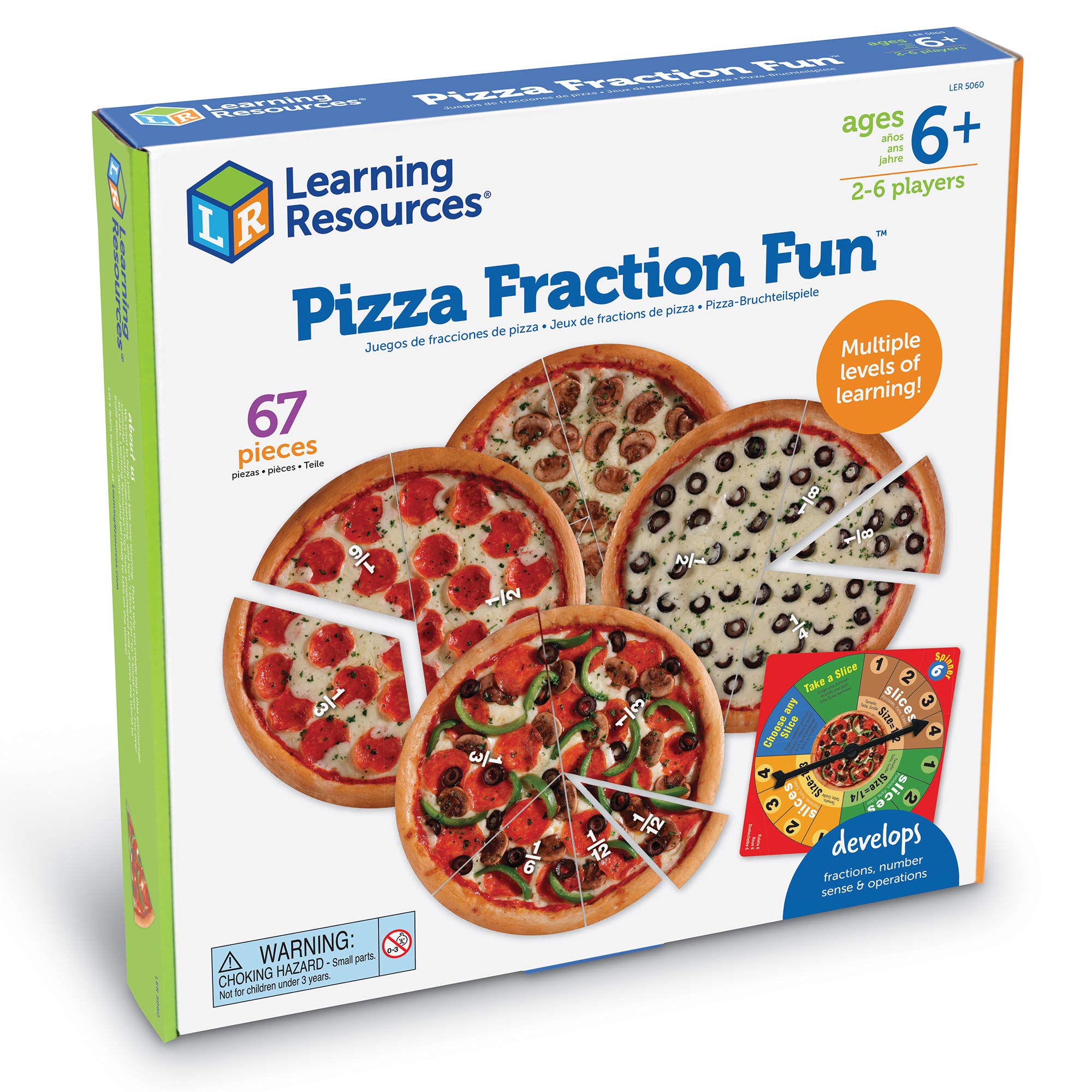 Foto 6 pulgar | Recursos De Aprendizaje Del Juego Pizza Fraction Fun 67 Pieces 6+ - Venta Internacional.