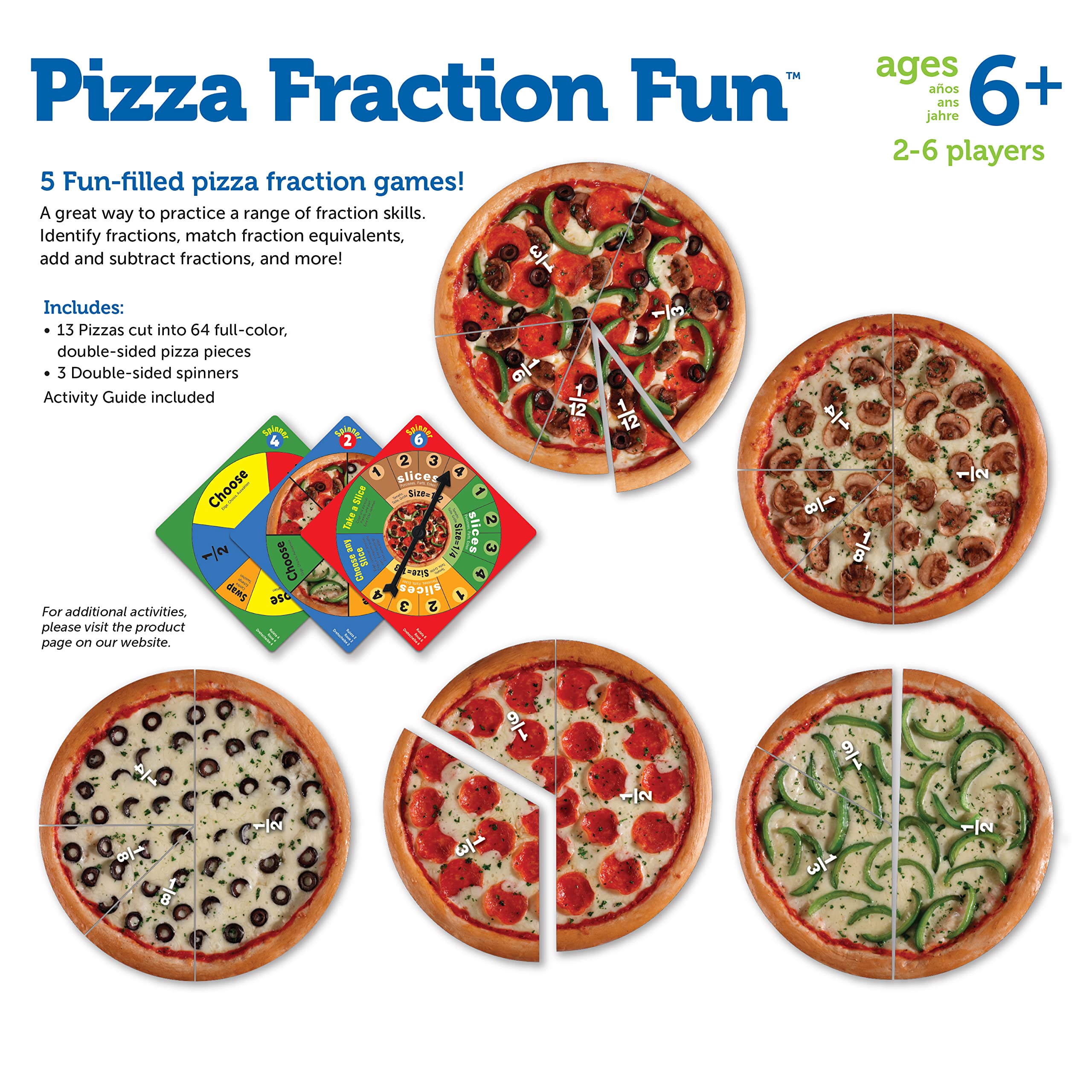 Foto 7 pulgar | Recursos De Aprendizaje Del Juego Pizza Fraction Fun 67 Pieces 6+ - Venta Internacional.