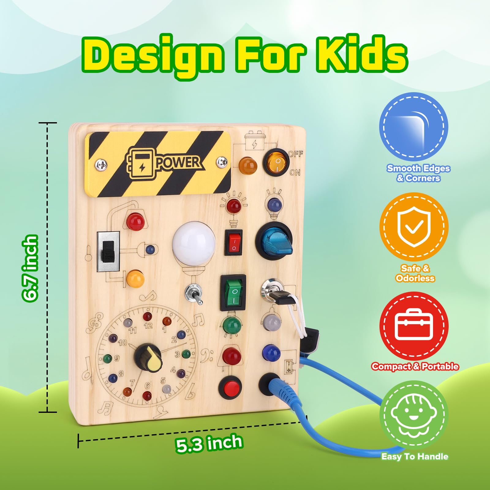 Foto 5 pulgar | Montessori Busy Board Wakeinsa Para Niños De 1 A 3 Años Con Luces - Venta Internacional.