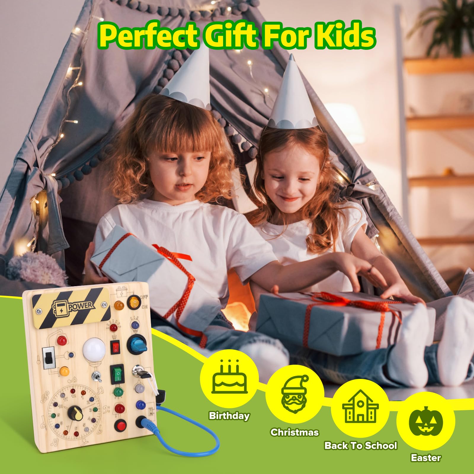 Foto 7 pulgar | Montessori Busy Board Wakeinsa Para Niños De 1 A 3 Años Con Luces - Venta Internacional.